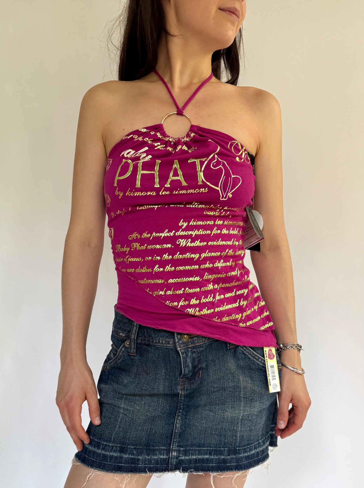 Y2K DEADSTOCK BABY PHAT ring halter top