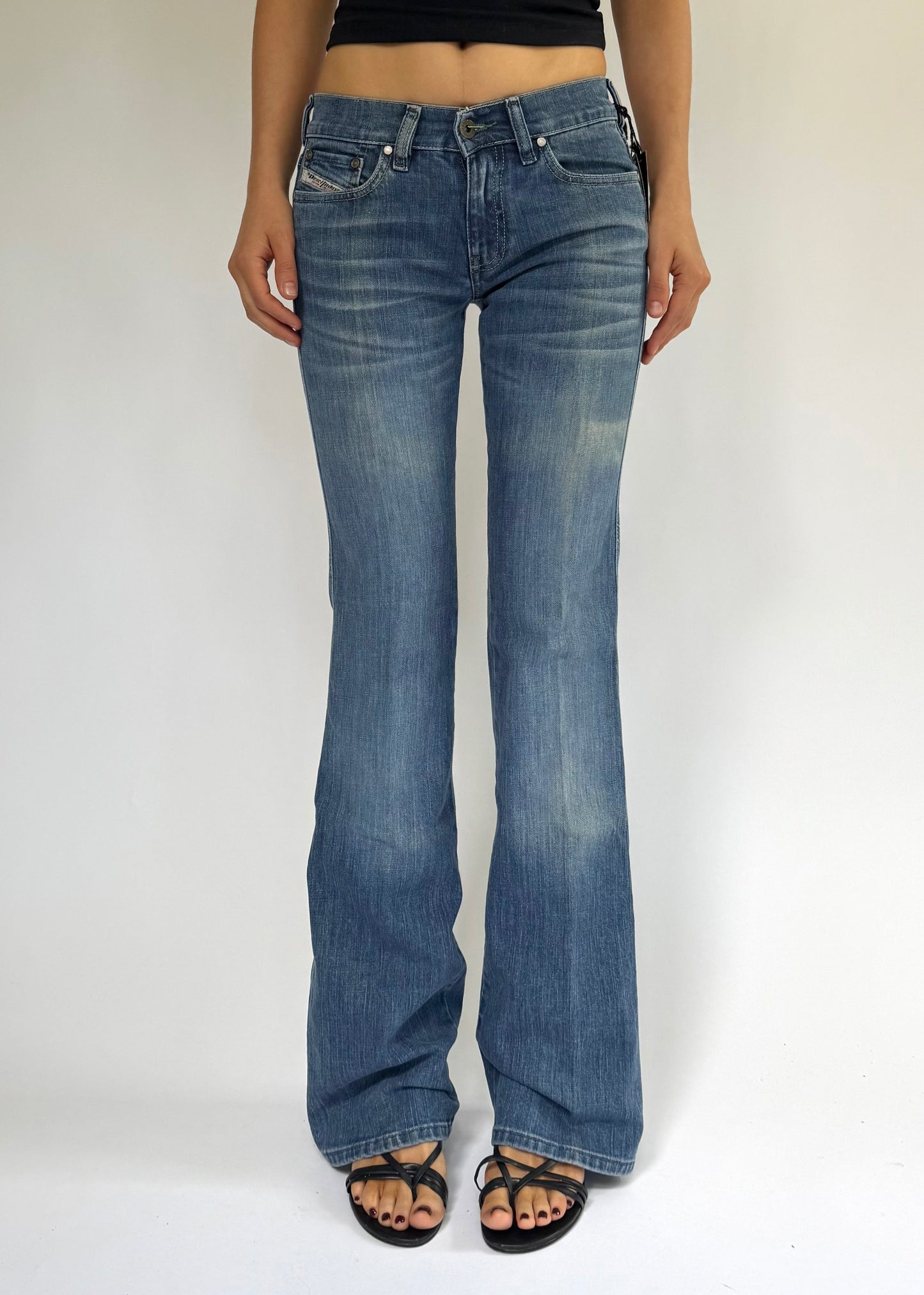 Y2K DEADSTOCK by DIESEL with tags low rise flared jeans