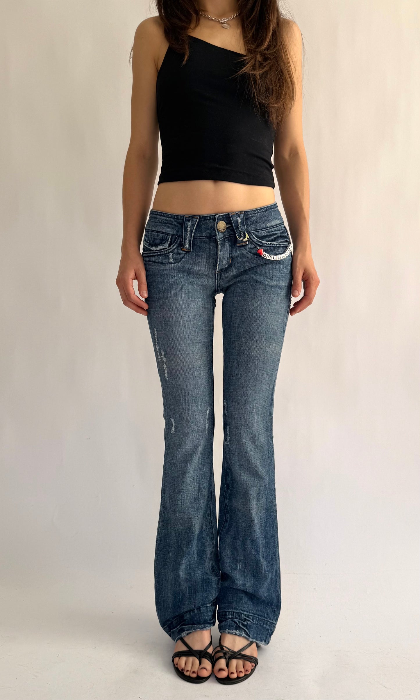 Y2K DEADSTOCK from the 2000s low rise flare jeans by DOLLHOUSE