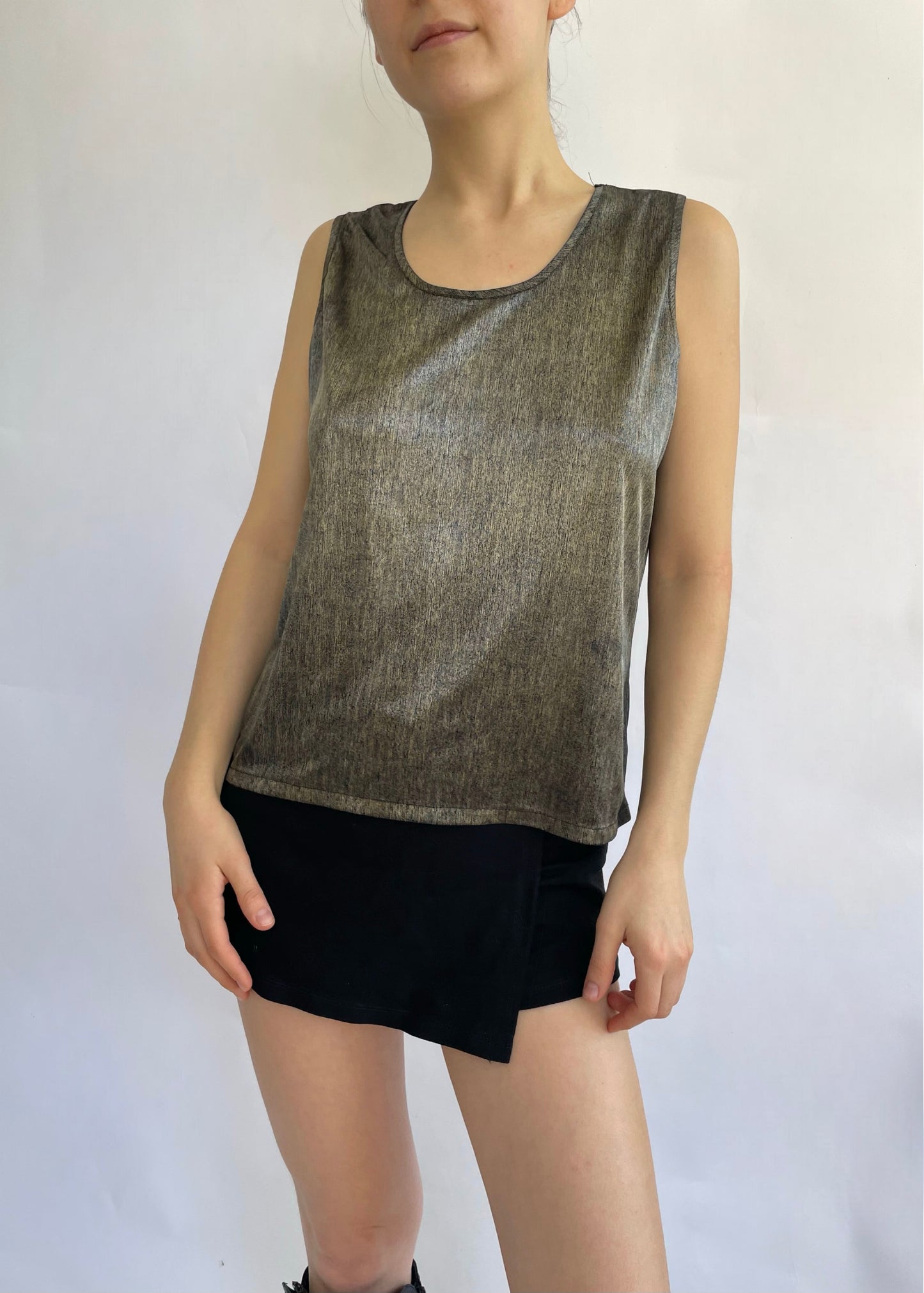 Vintage semi-sheer satin tank by Italian brand