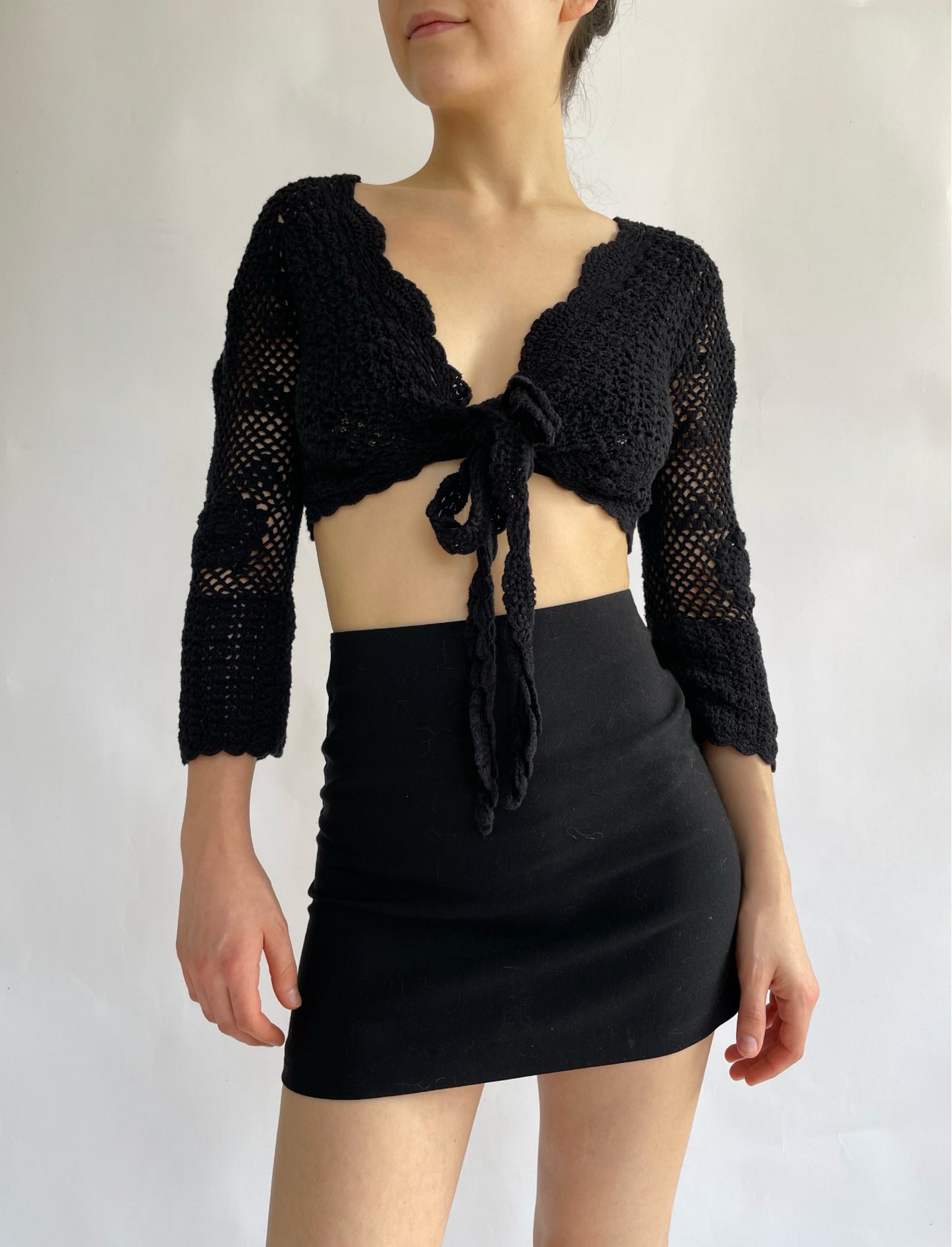 90s crochet cardigan