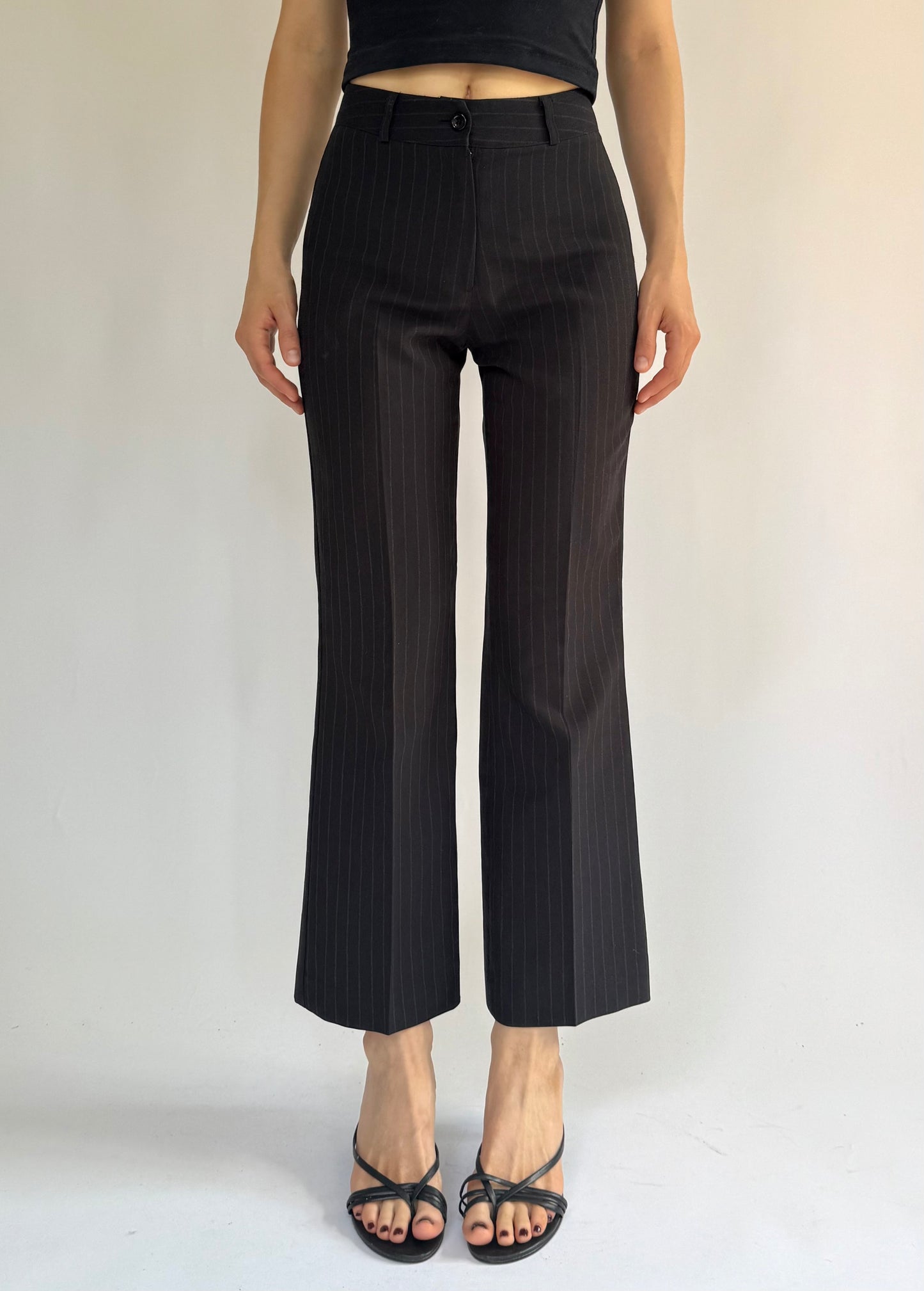 Y2k pinstriped trousers office siren core