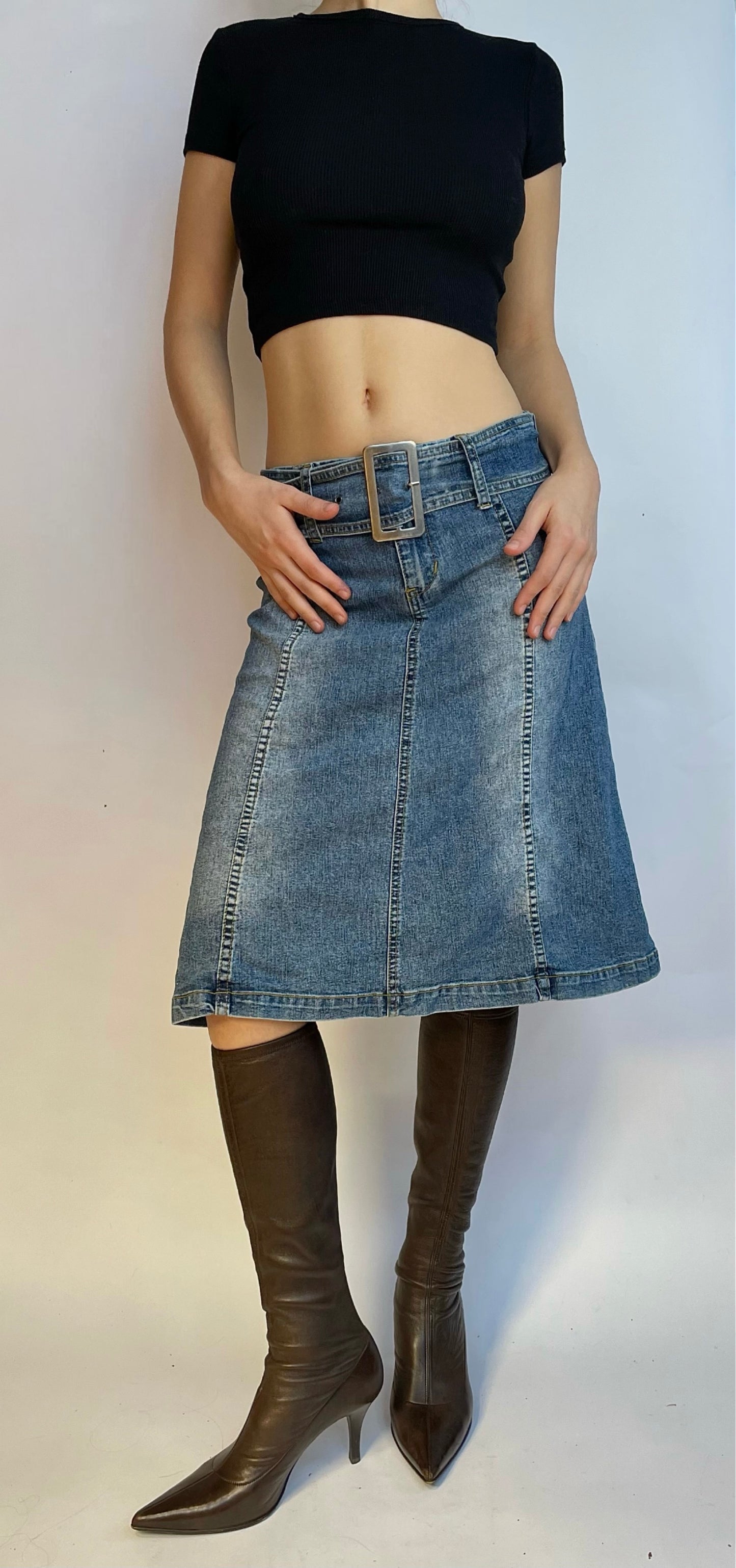 Early 2000s low rise denim skirt by SEXSO