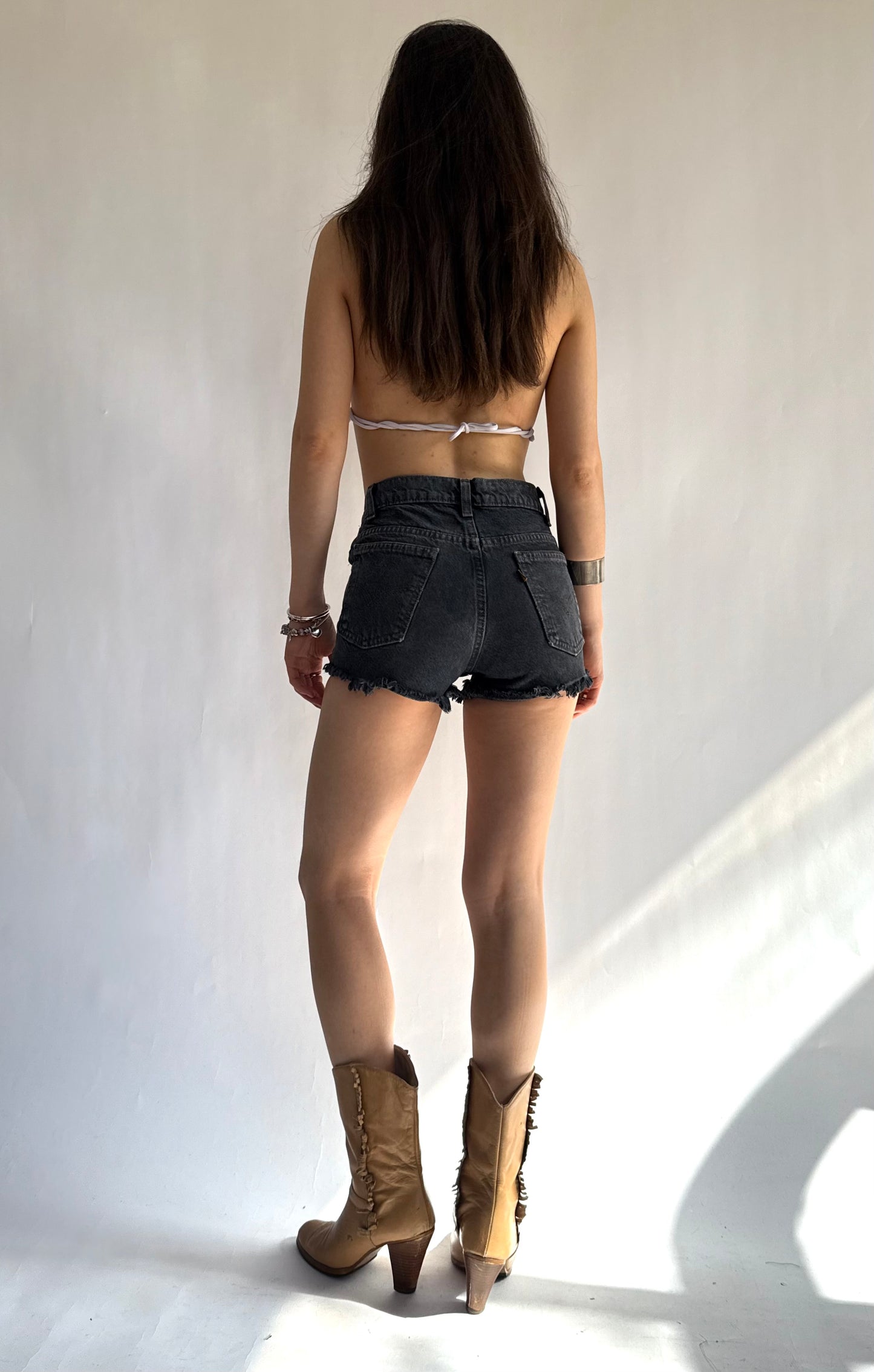 LEVI’s 2010 distressed high-waisted denim shorts