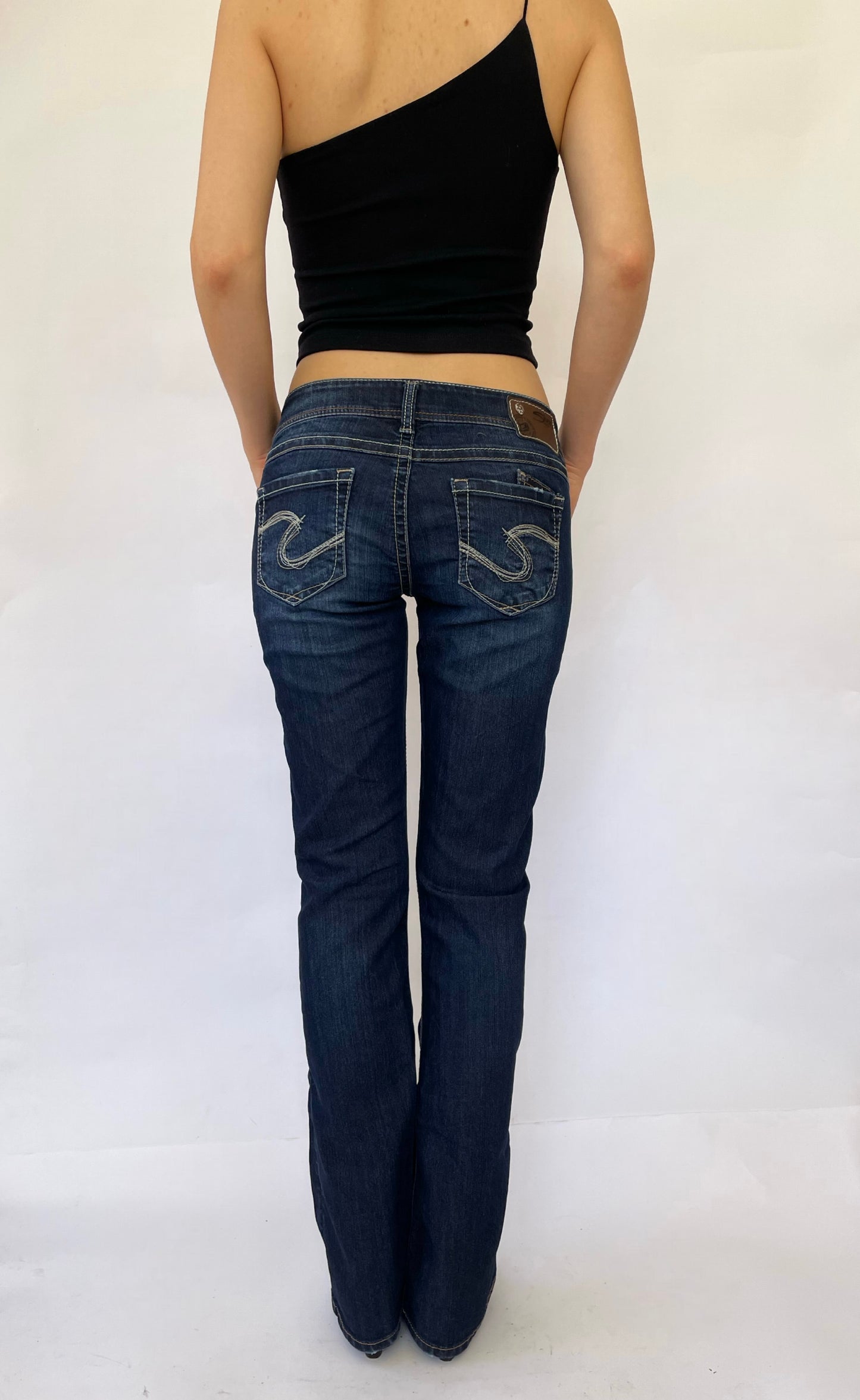 Y2K low rise stretchy flared pants by SILVER