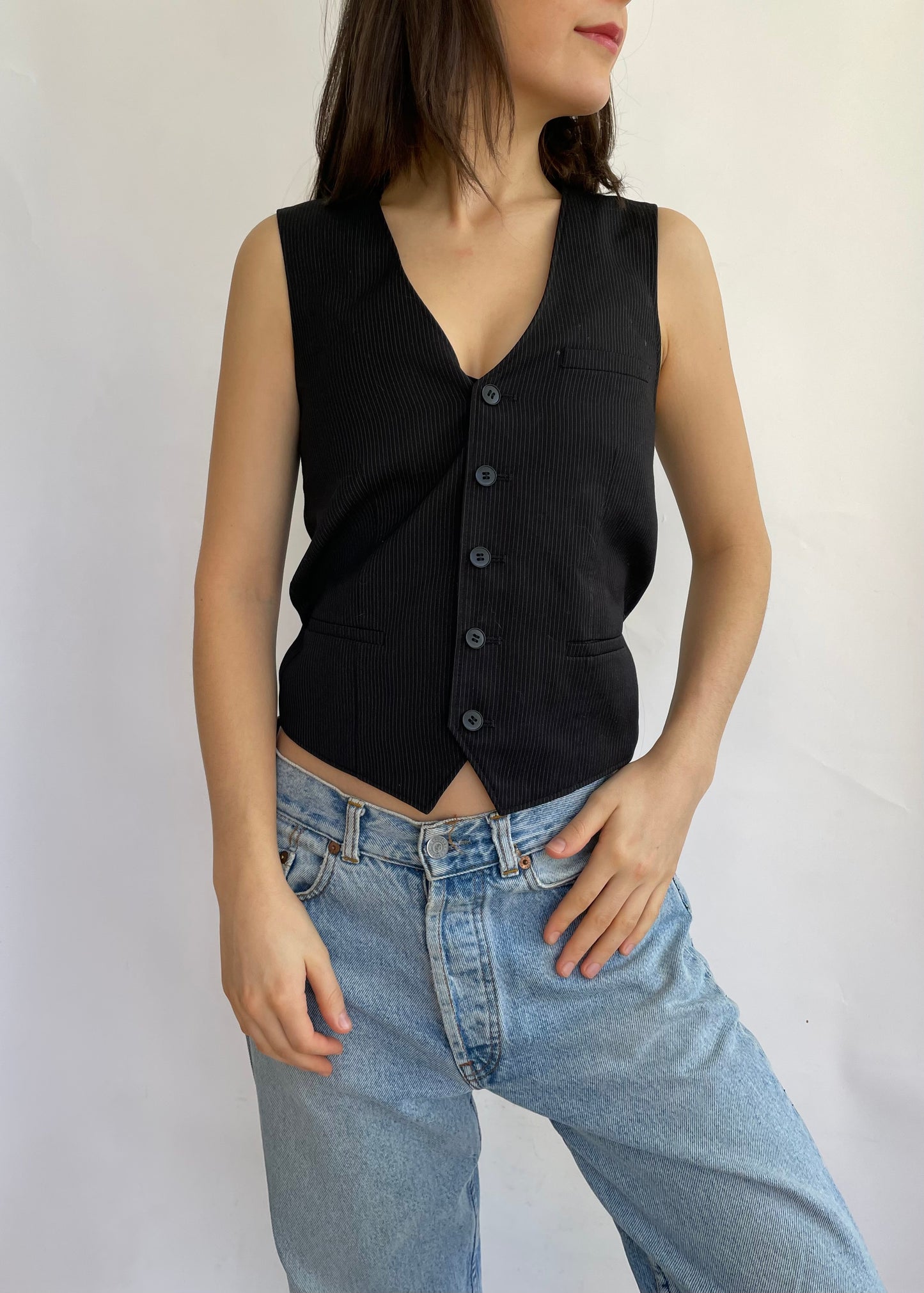 Y2K pinstripe vest