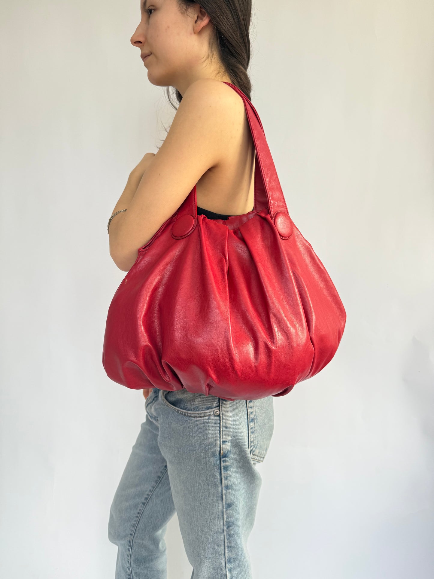 Y2K faux leather slouchy bag
