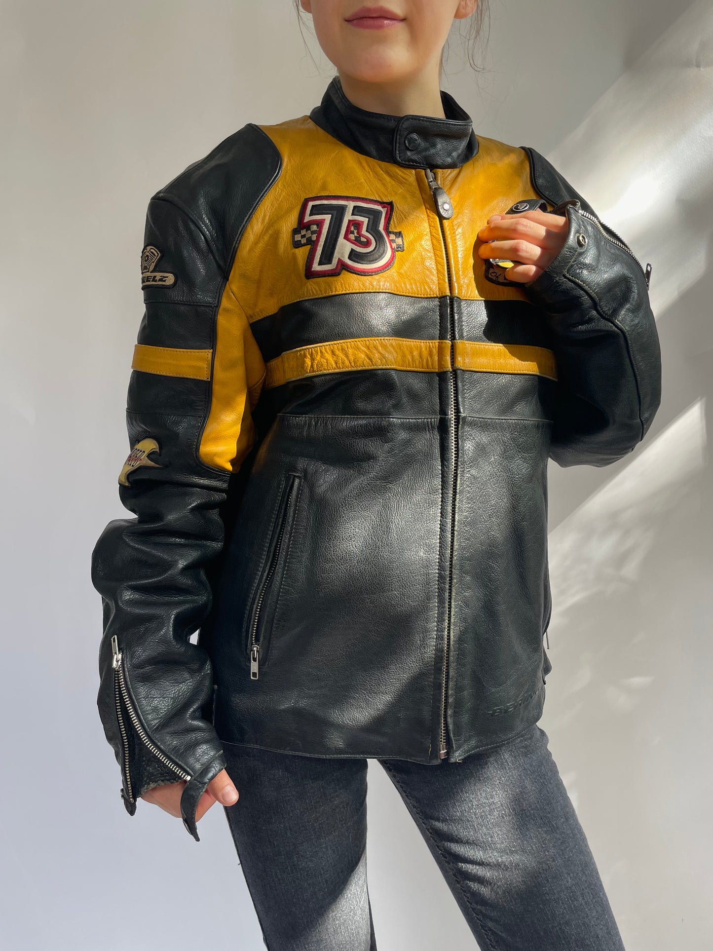 Rare vintage racer leather jacket