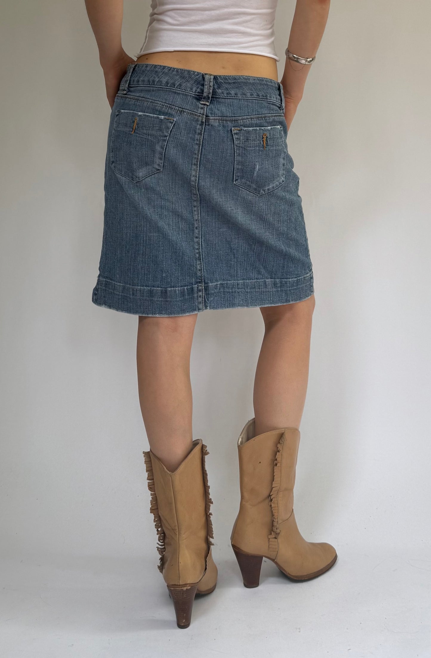 Y2K low rise denim skirt by Jacob connexion