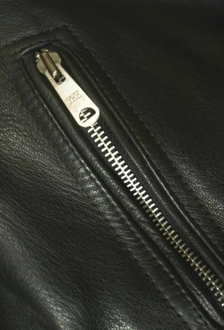 Vintage 1960s black motorcycle leather jacket