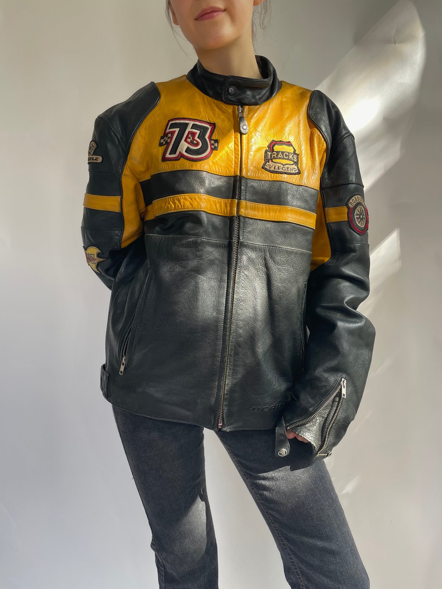 Rare vintage racer leather jacket