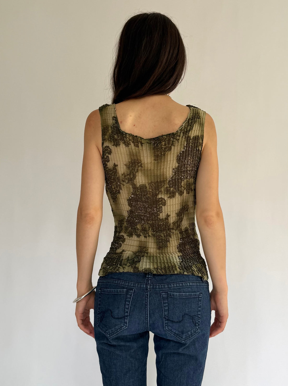 Y2K mesh pleated fairy core top