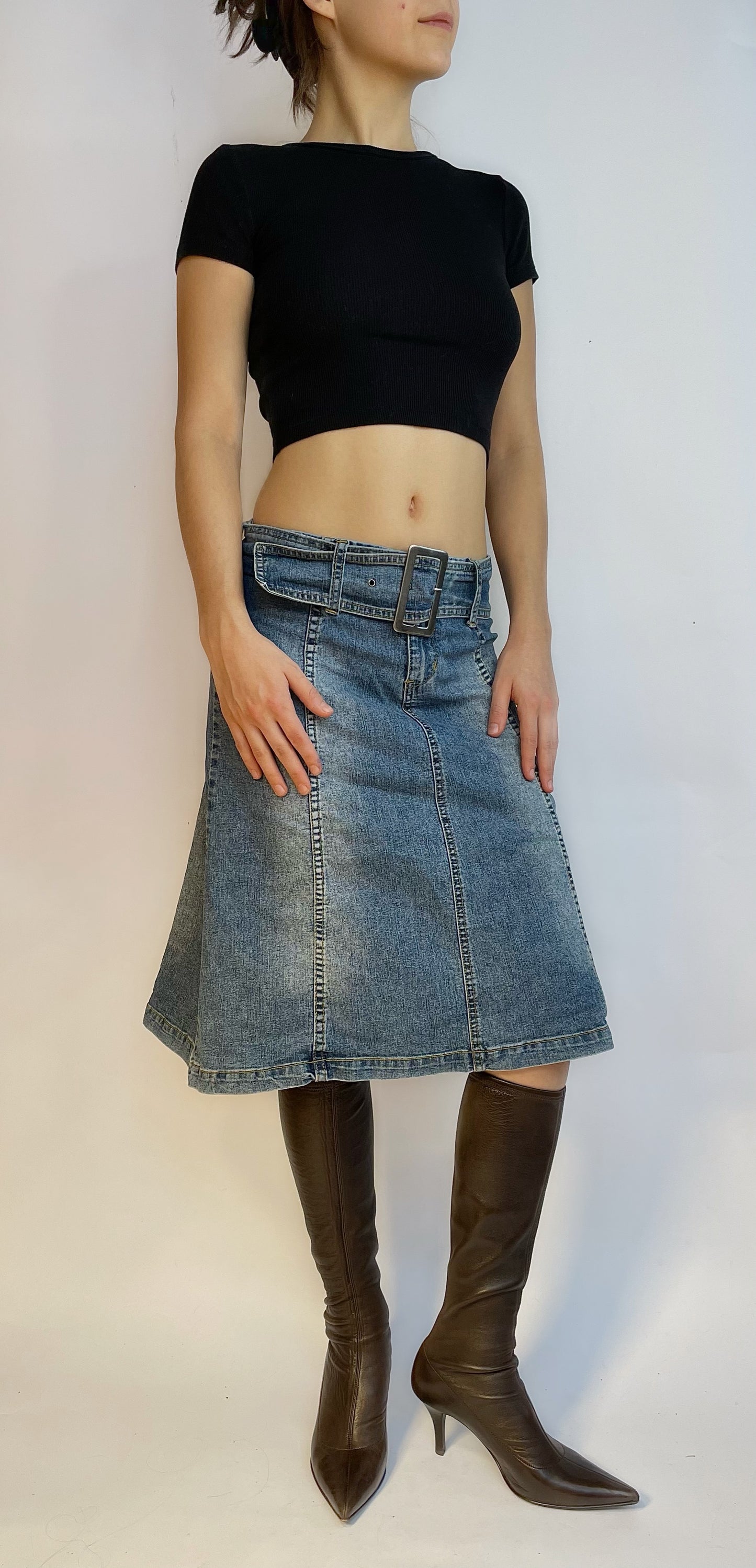 Early 2000s low rise denim skirt by SEXSO