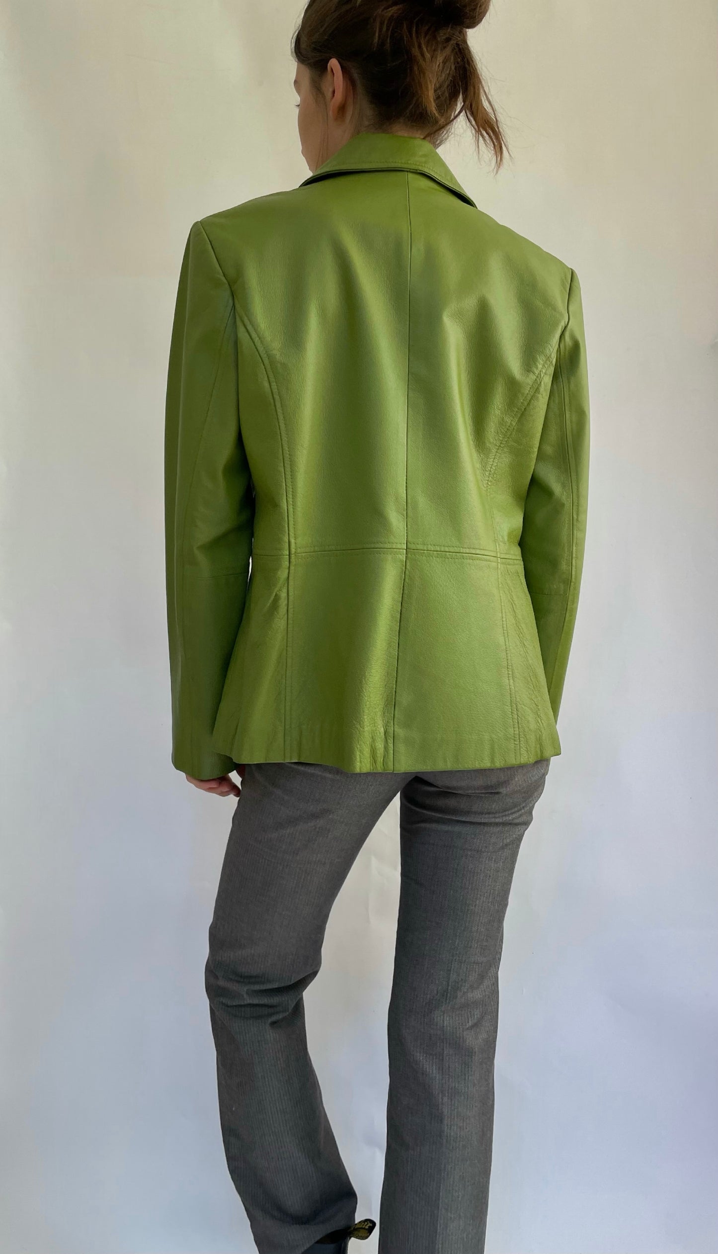 Vintage green leather jacket