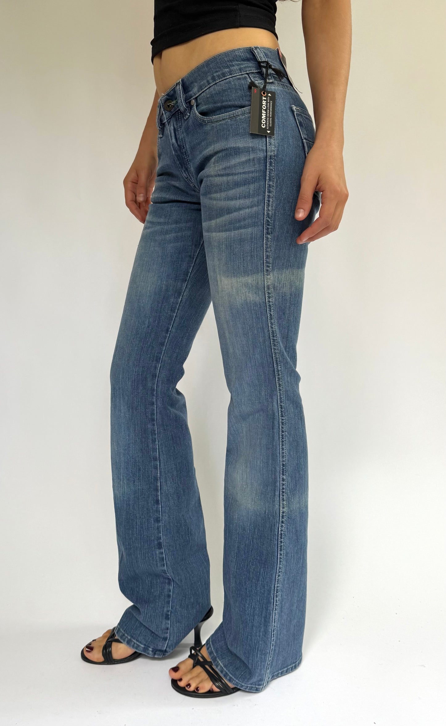 Y2K DEADSTOCK by DIESEL with tags low rise flared jeans