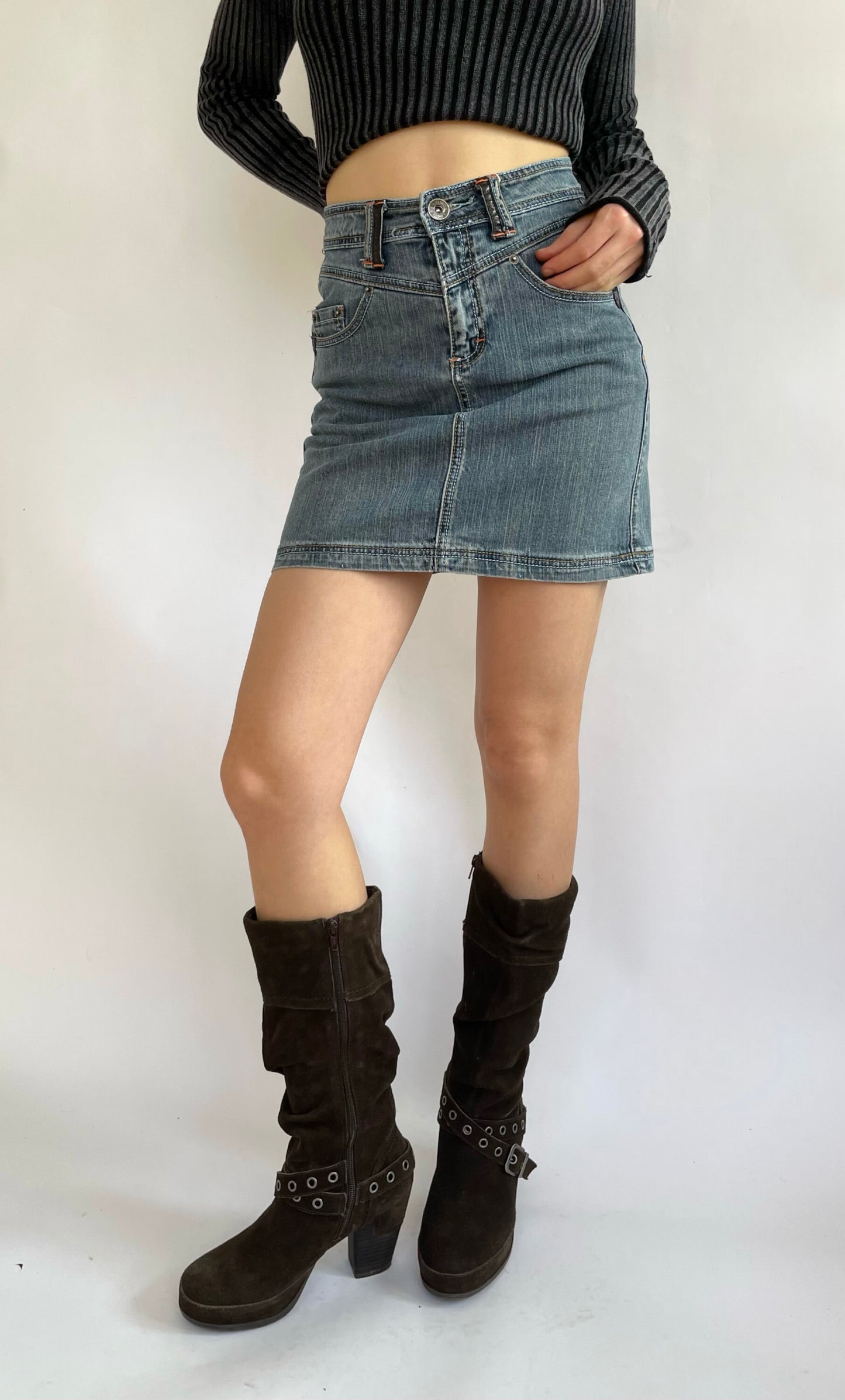 Early 2000s denim skirt by liquid X
