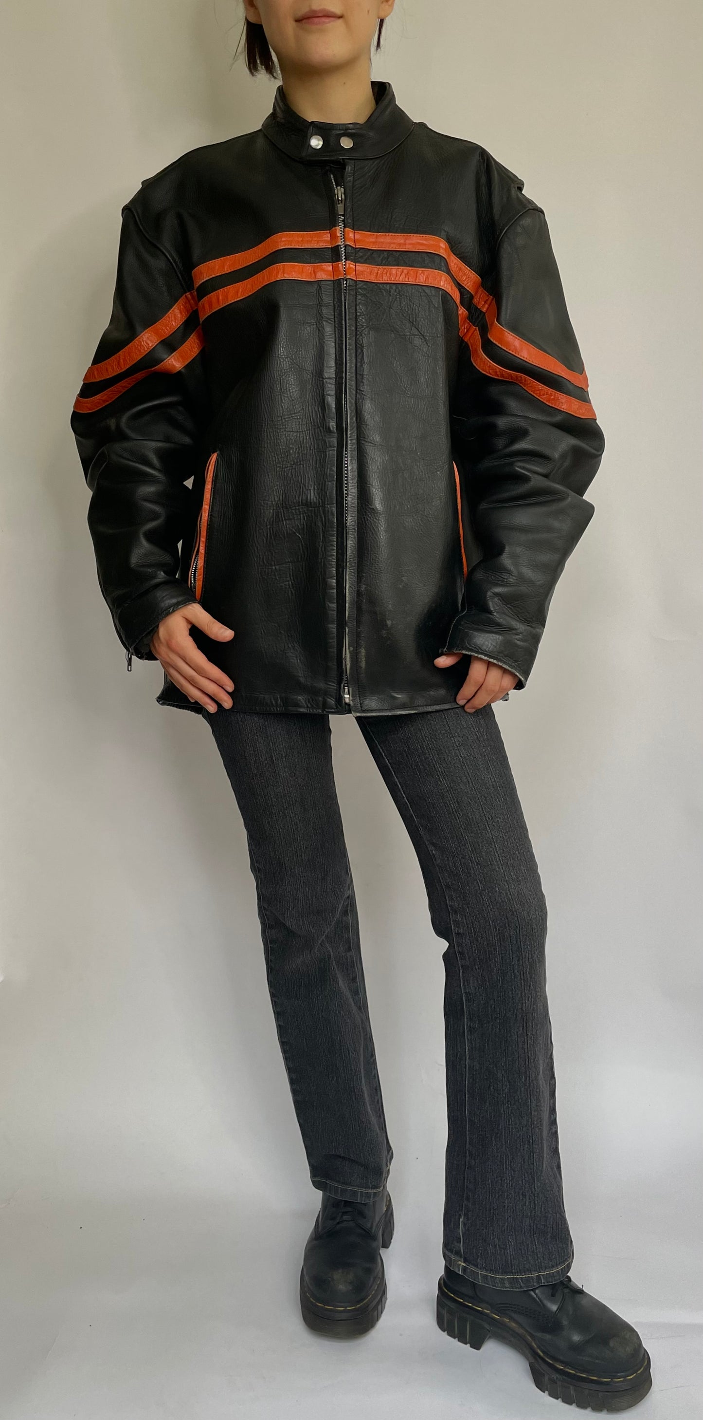 Vintage leather racer jacket