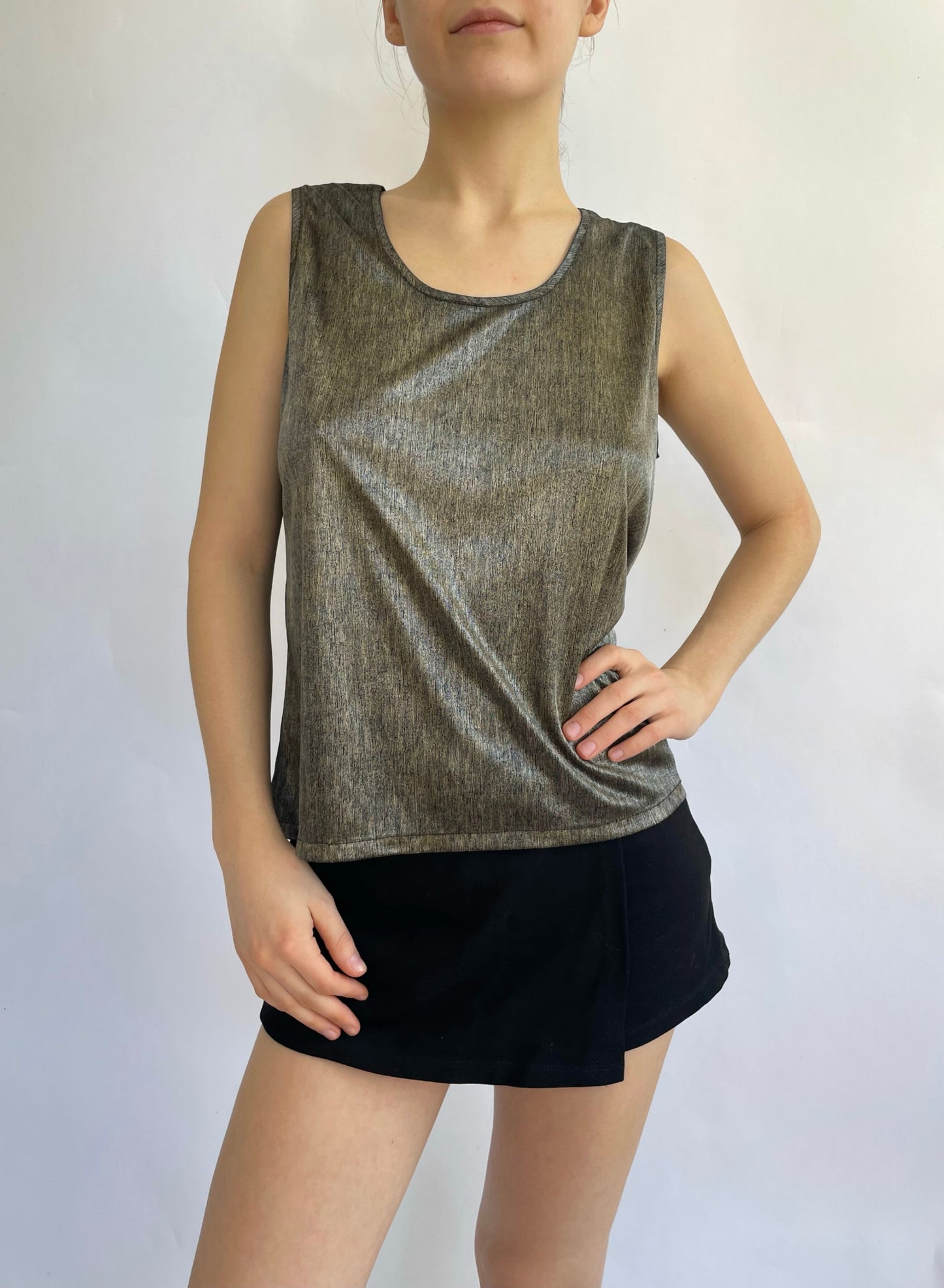 Vintage semi-sheer satin tank by Italian brand