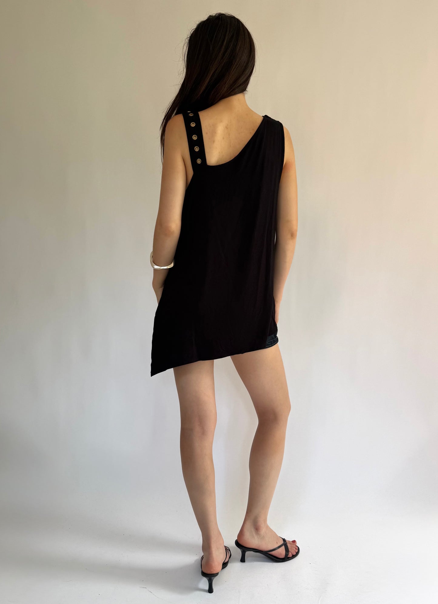 Y2K/2000s soft off the shoulder eyelet top