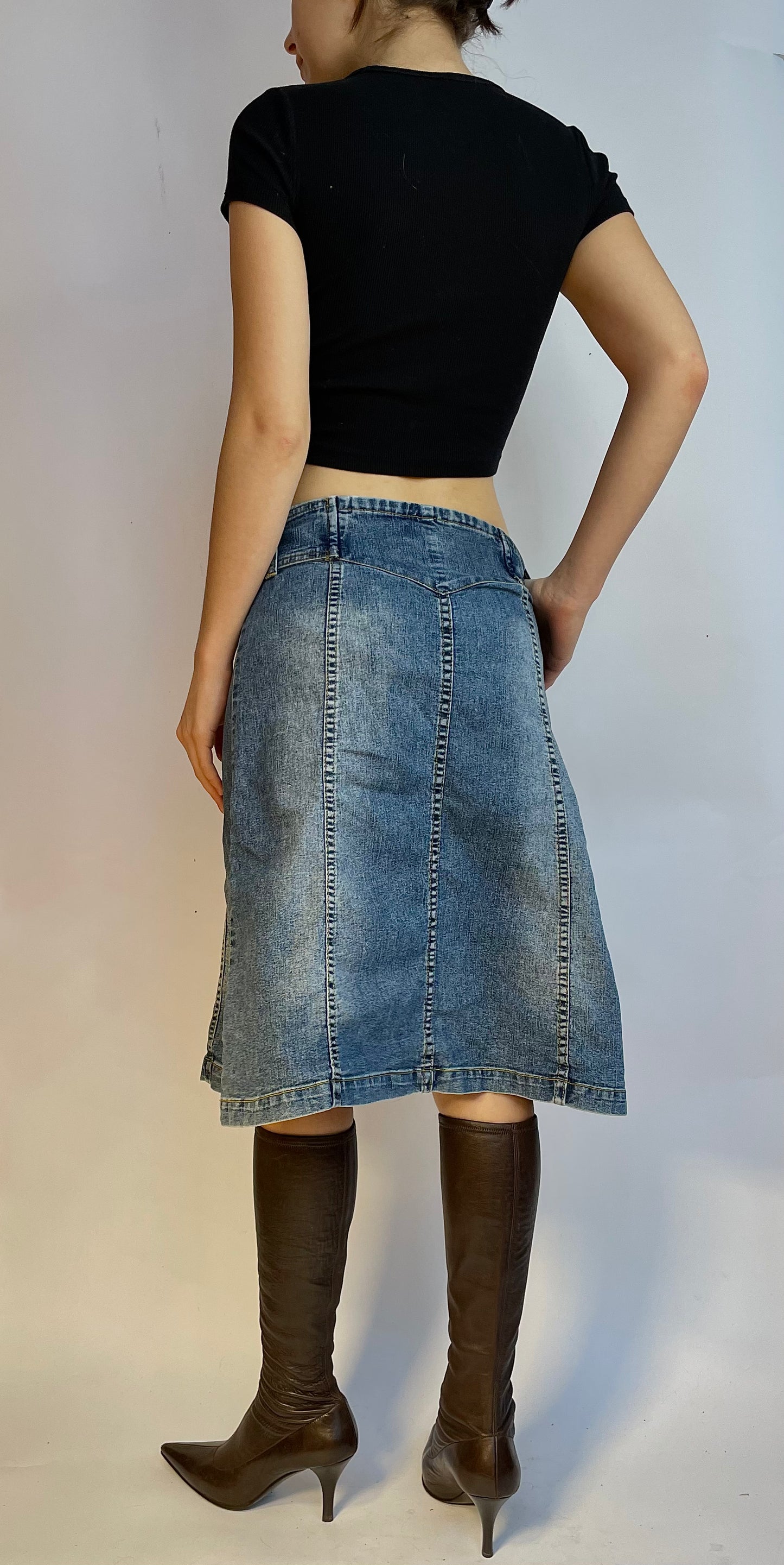 Early 2000s low rise denim skirt by SEXSO