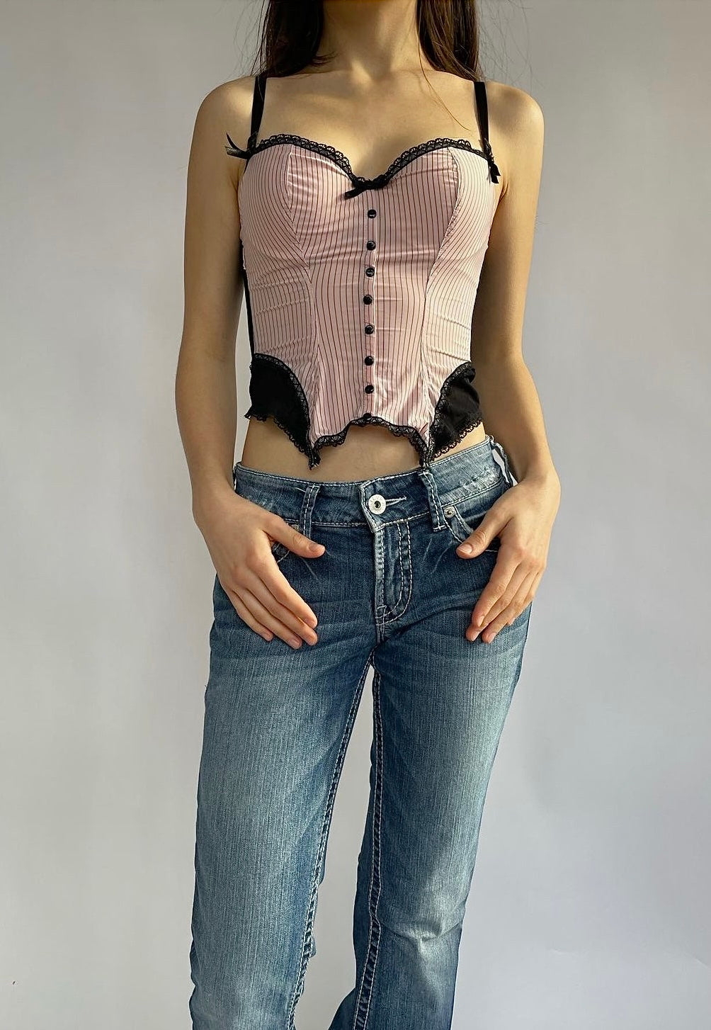 Y2K pink bustier