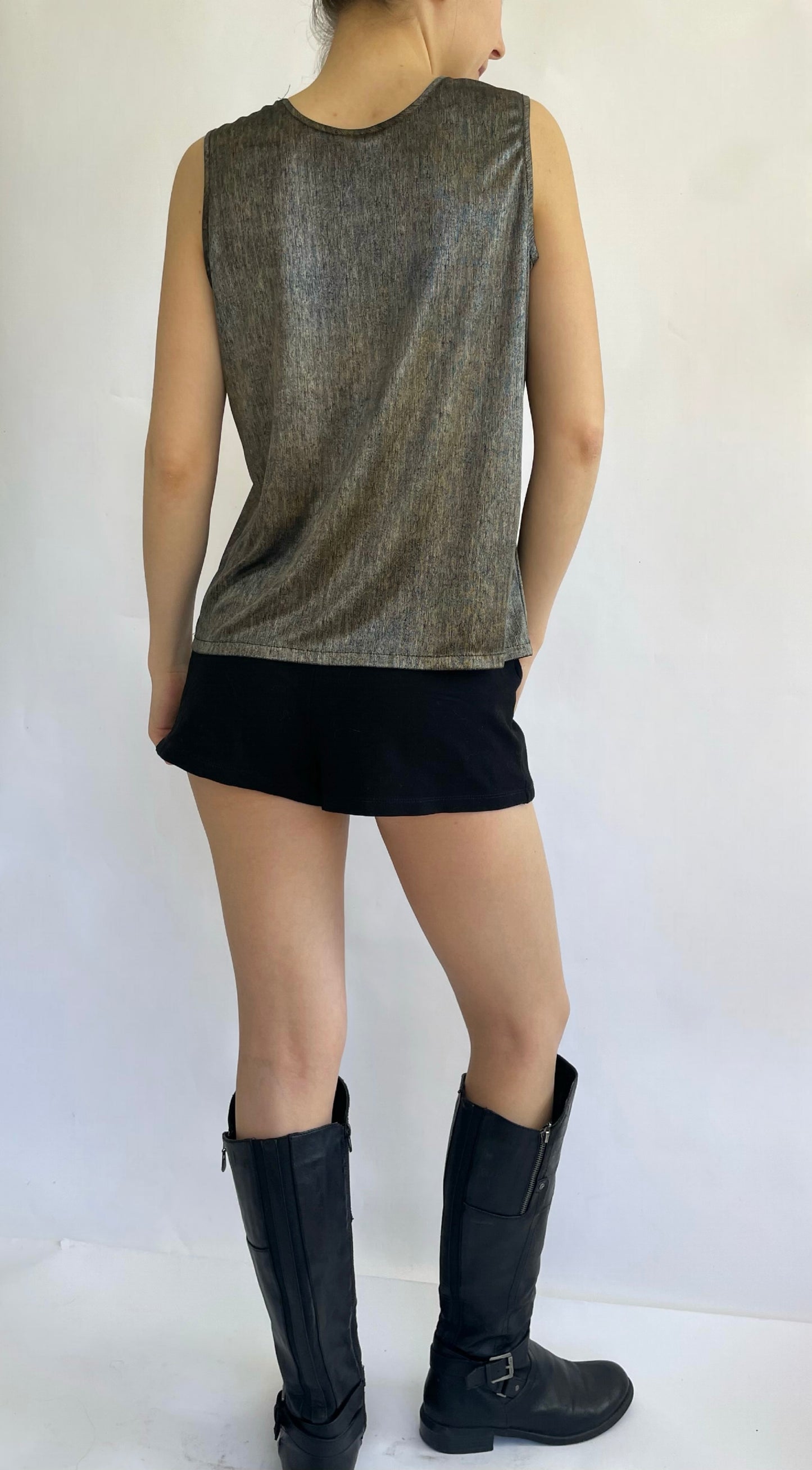 Vintage semi-sheer satin tank by Italian brand