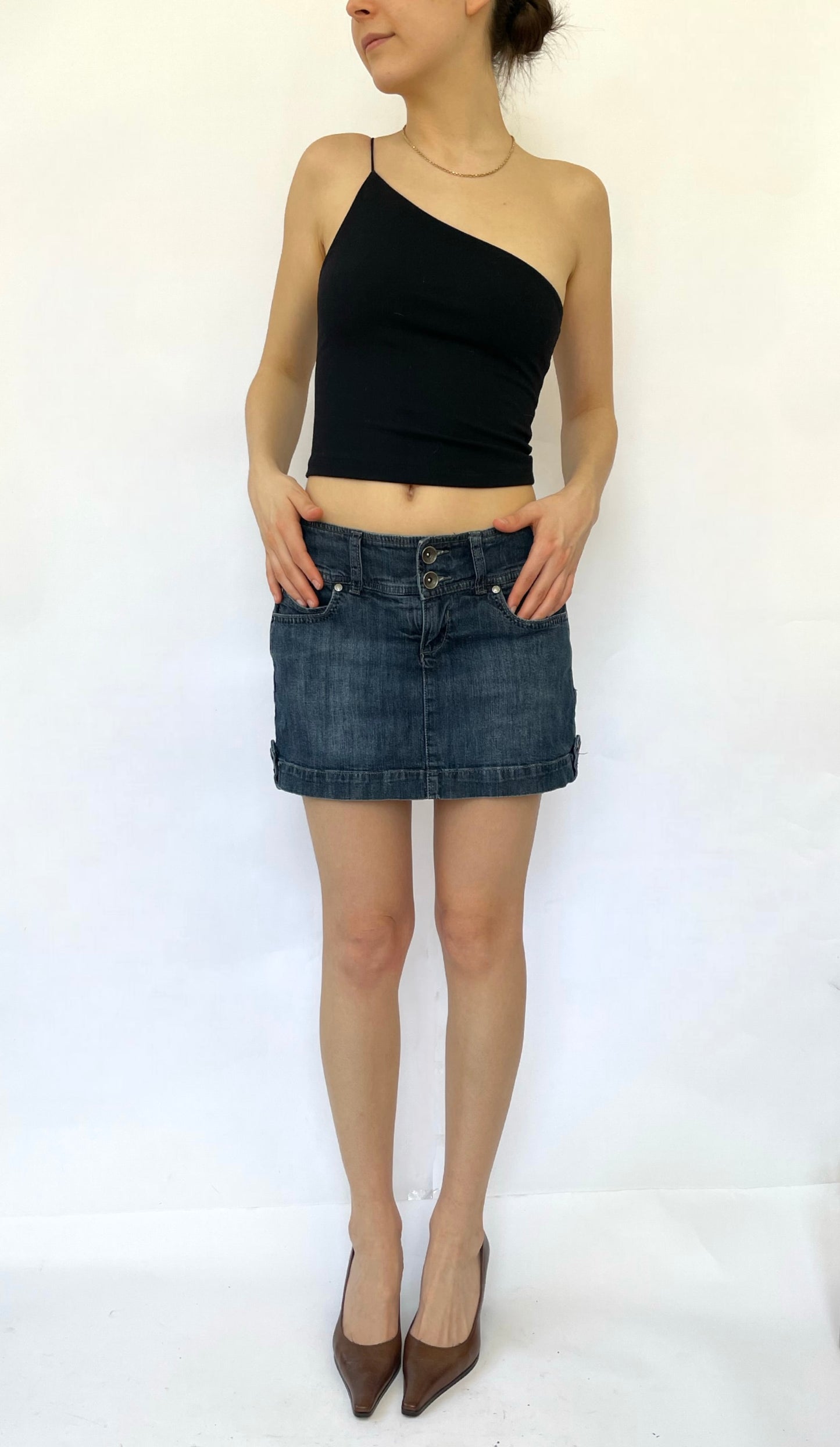 Y2K dark wash denim skirt by SMART SET