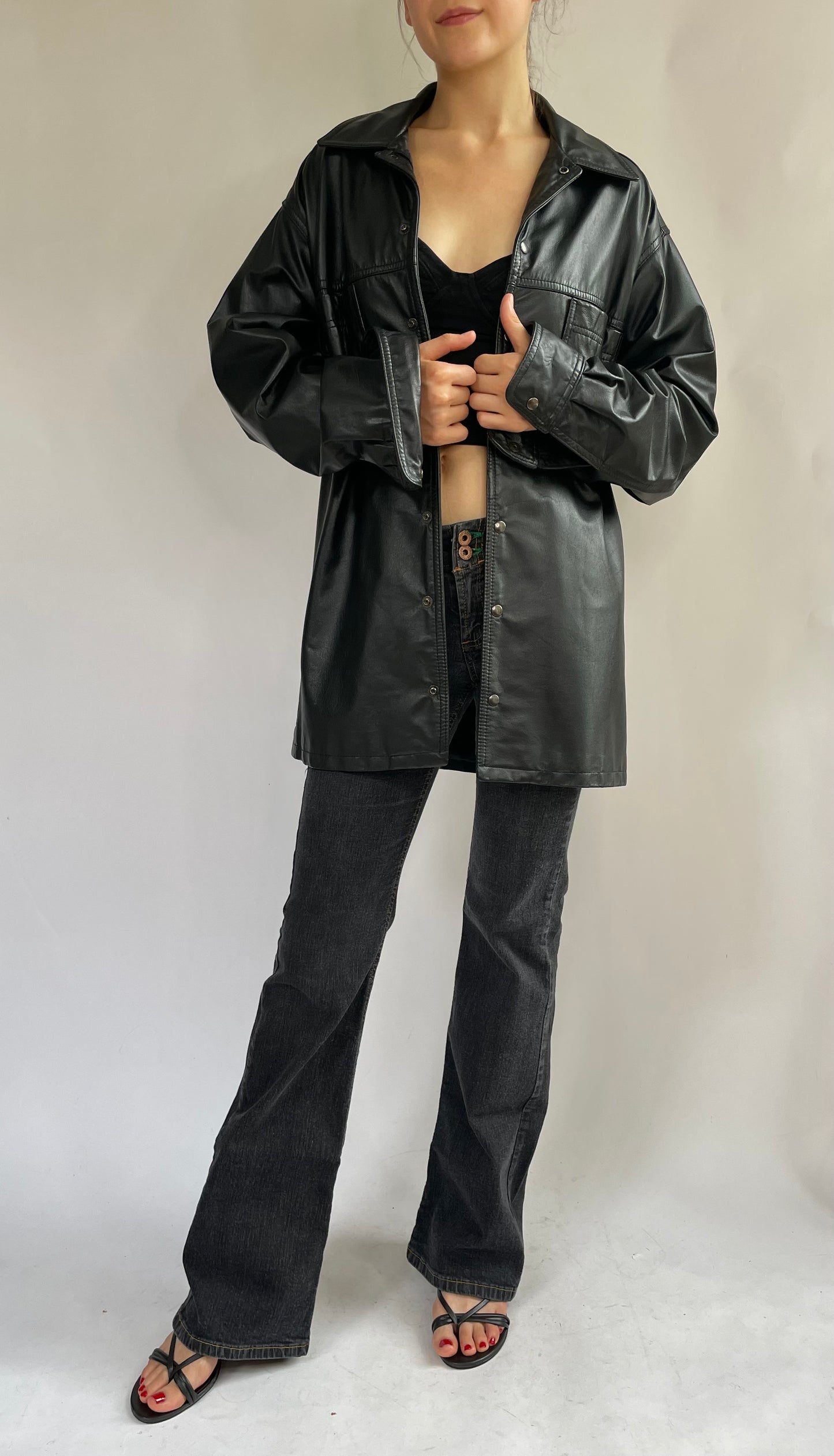 Vintage oversized leather jacket