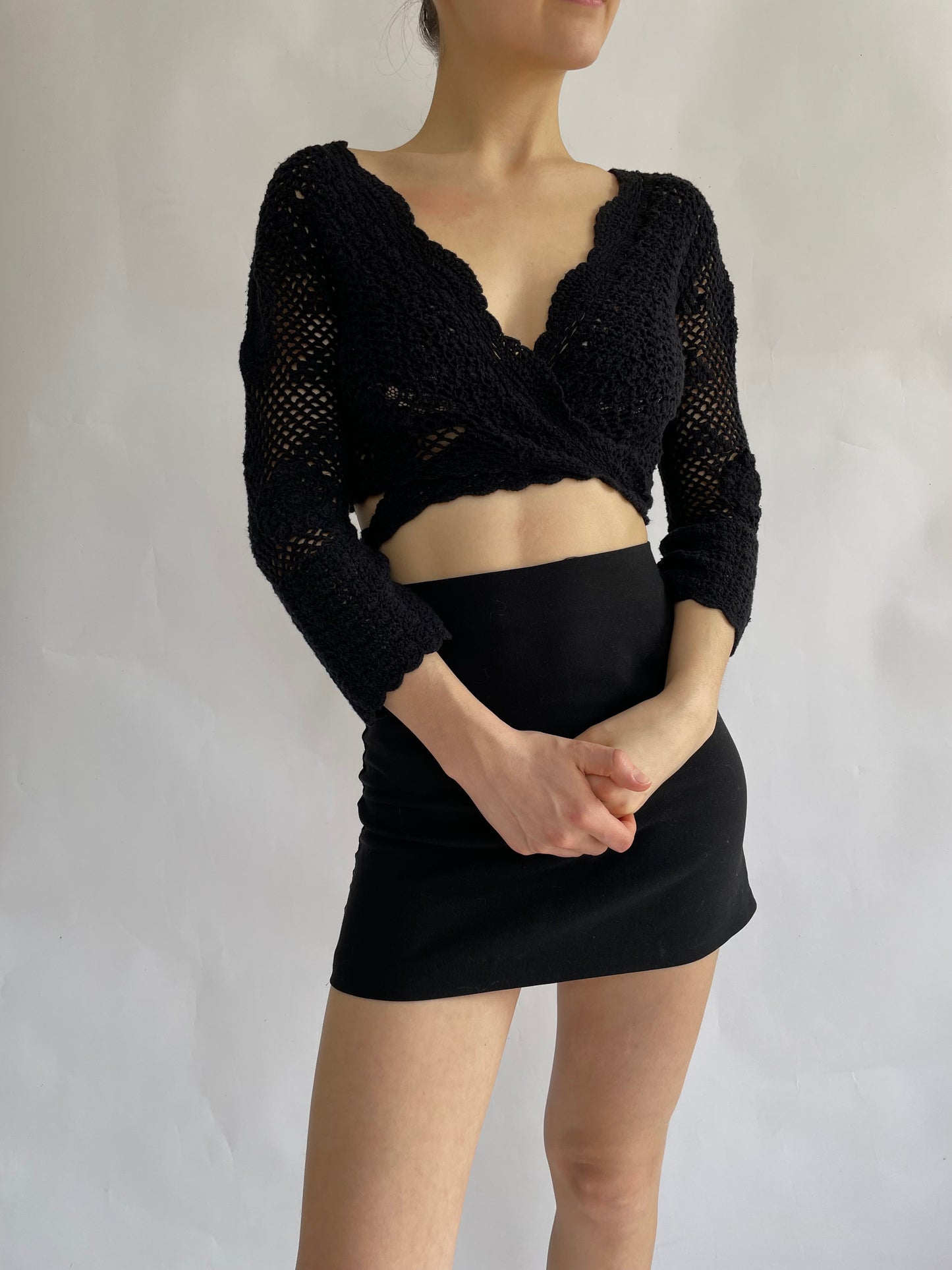 90s crochet cardigan