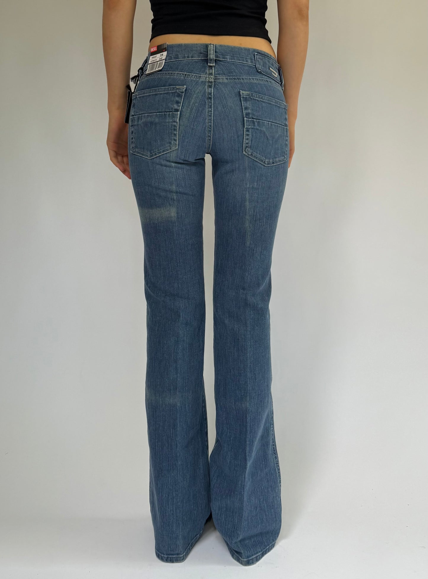 Y2K DEADSTOCK by DIESEL with tags low rise flared jeans