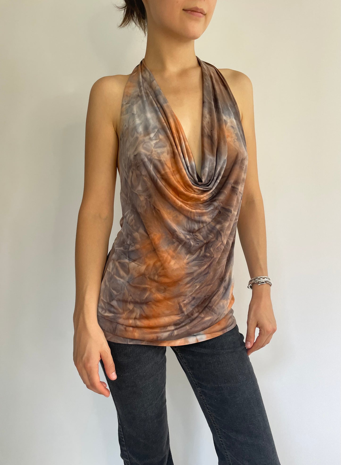 Y2K cowl neck top