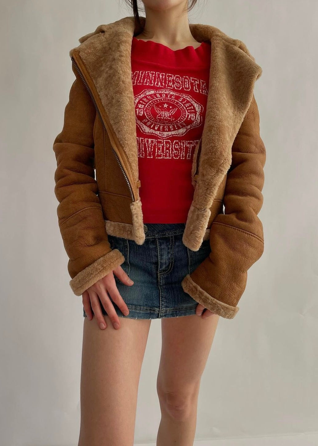 Suede and Sherpa jacket