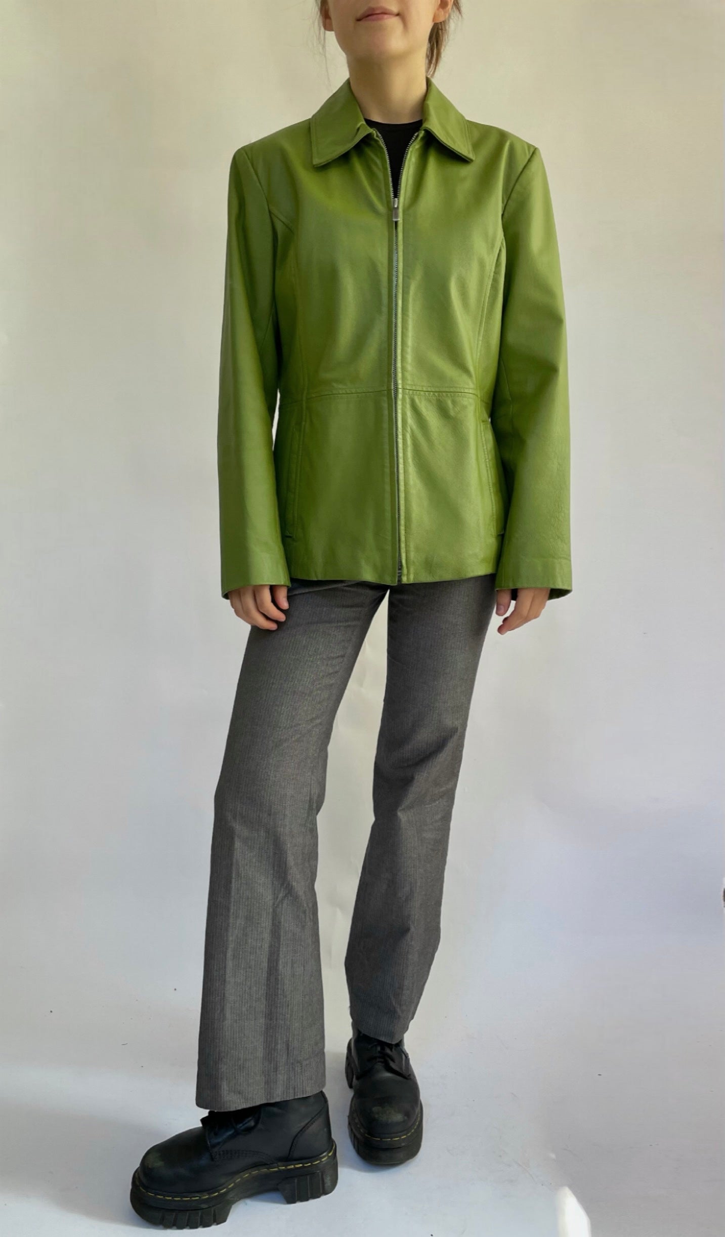 Vintage green leather jacket