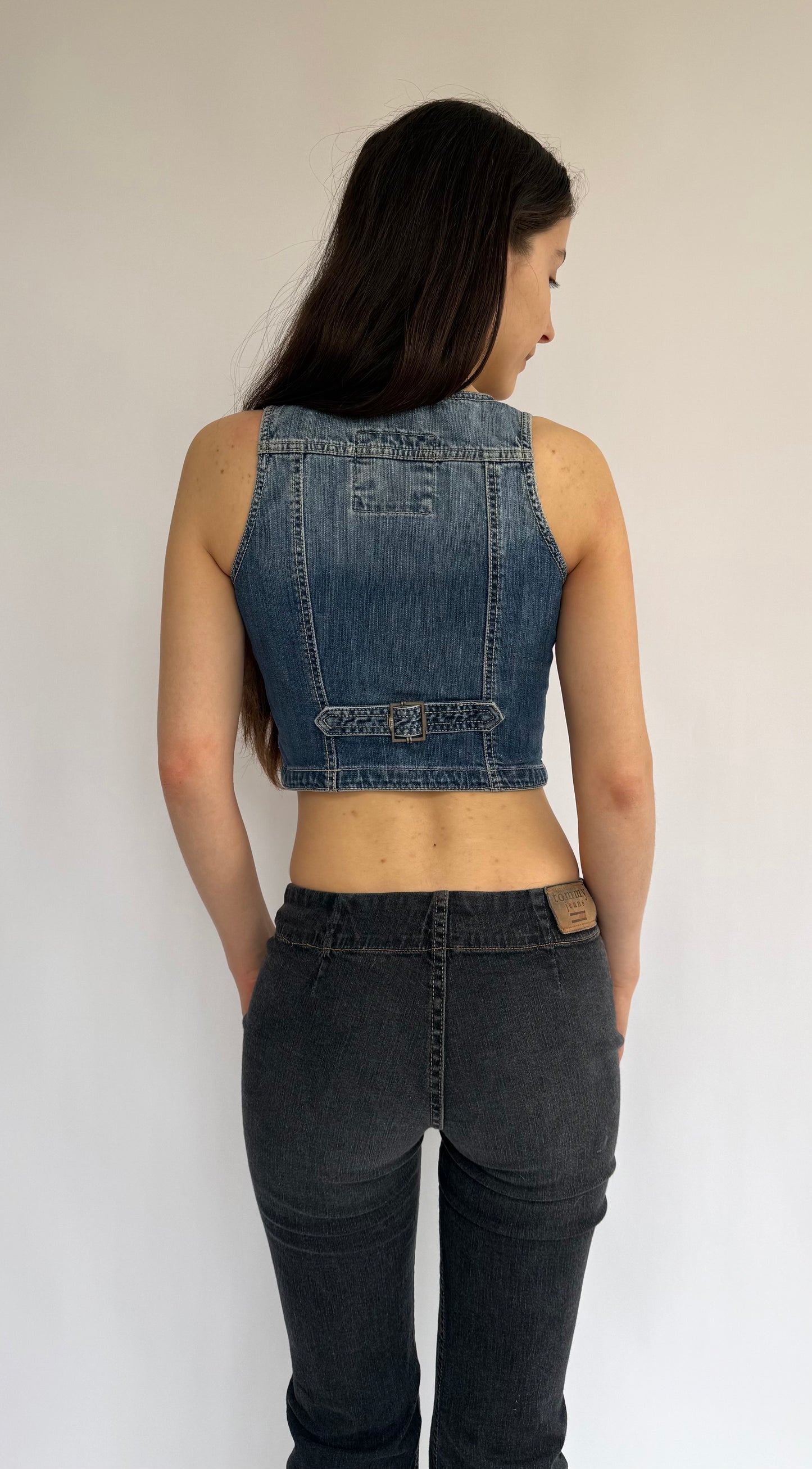 Y2k mini denim vest