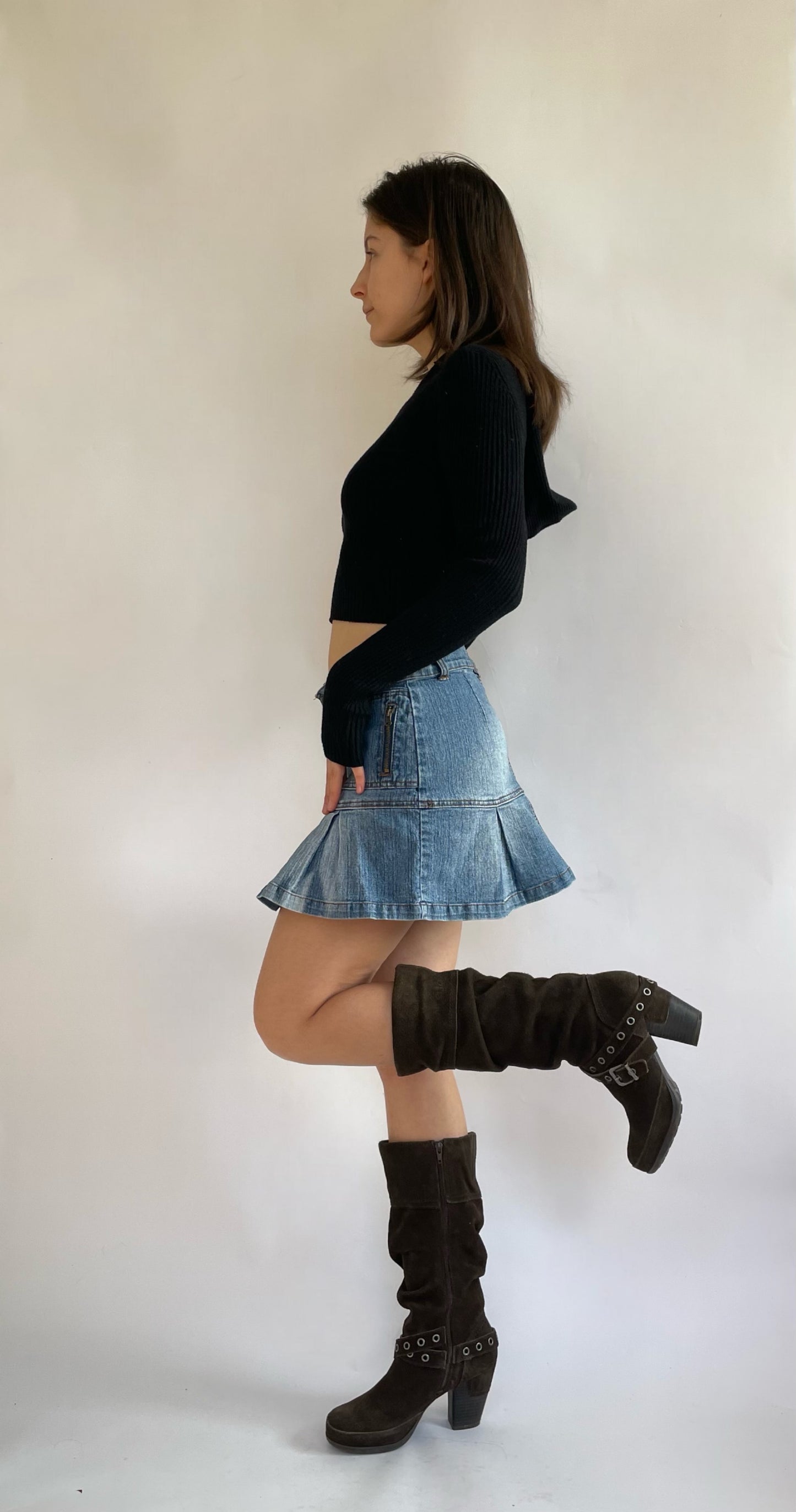 2000s denim mini skirt by 725