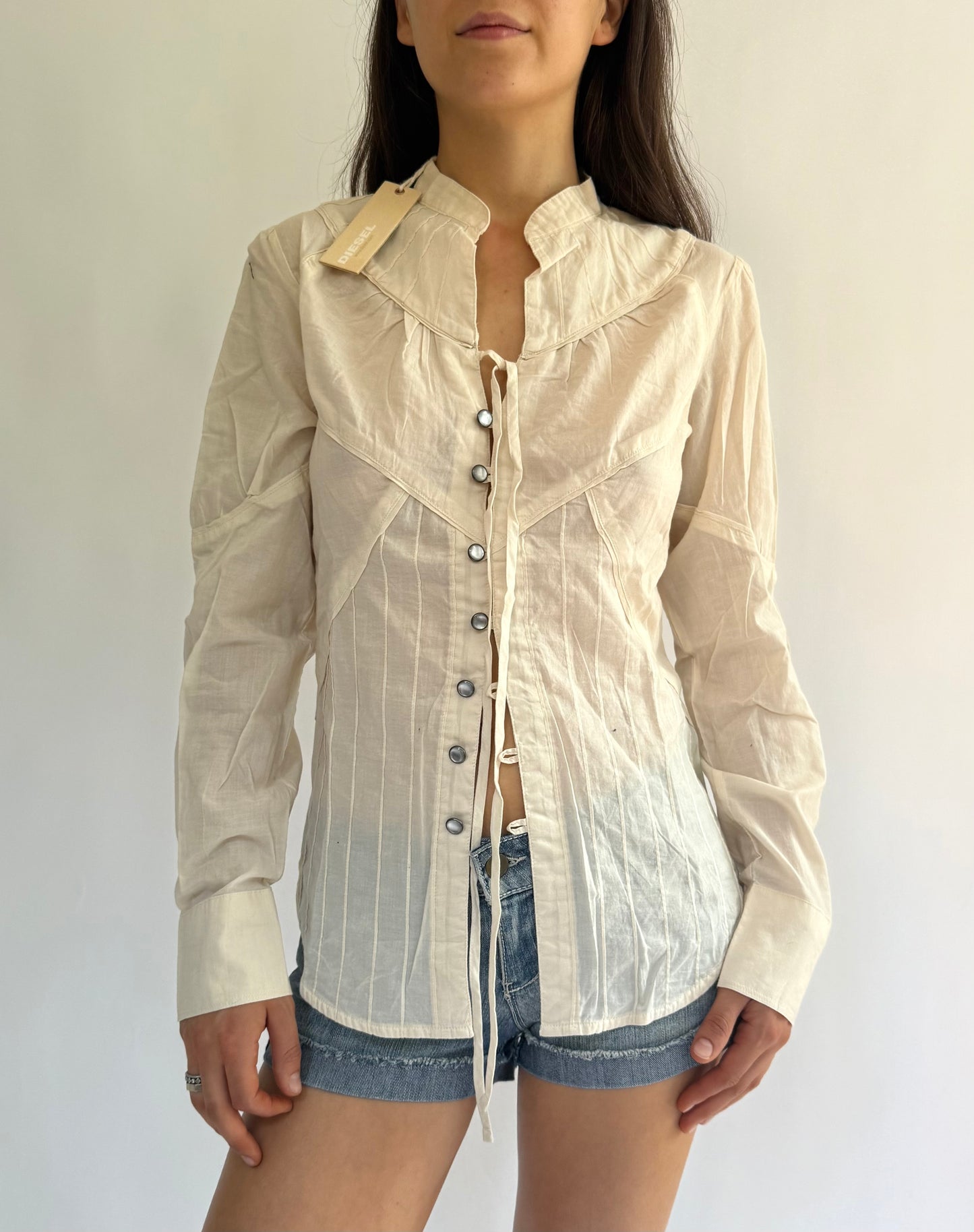 Y2K DEADSTOCK DIESEL cream button-up top