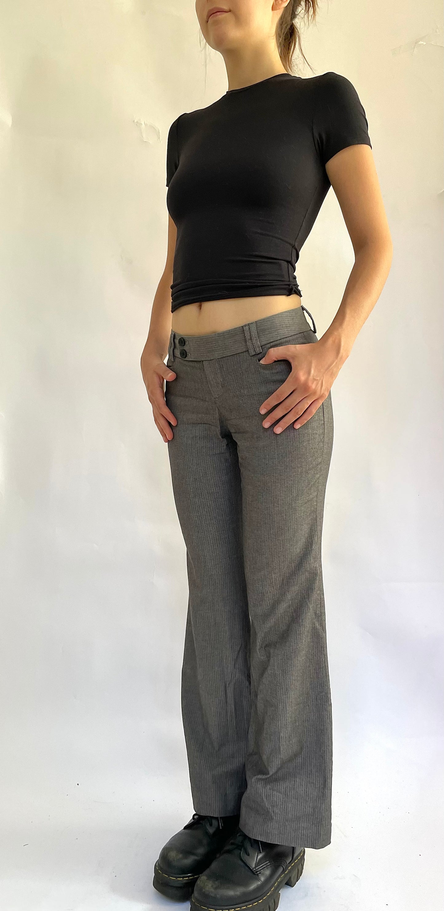 Y2K low rise pin striped pants by Banana Republic