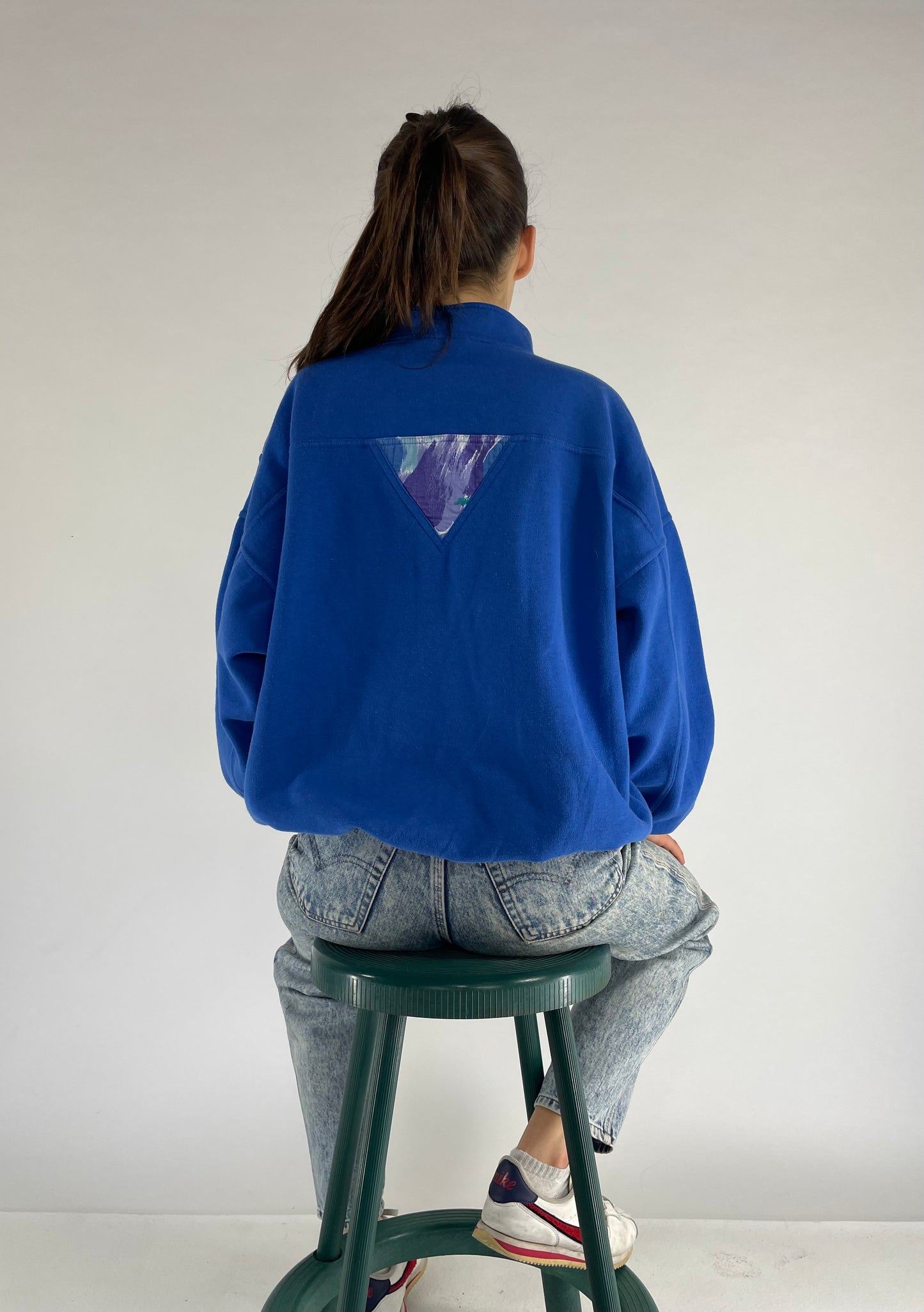 80’s blue quarter zipper pullover