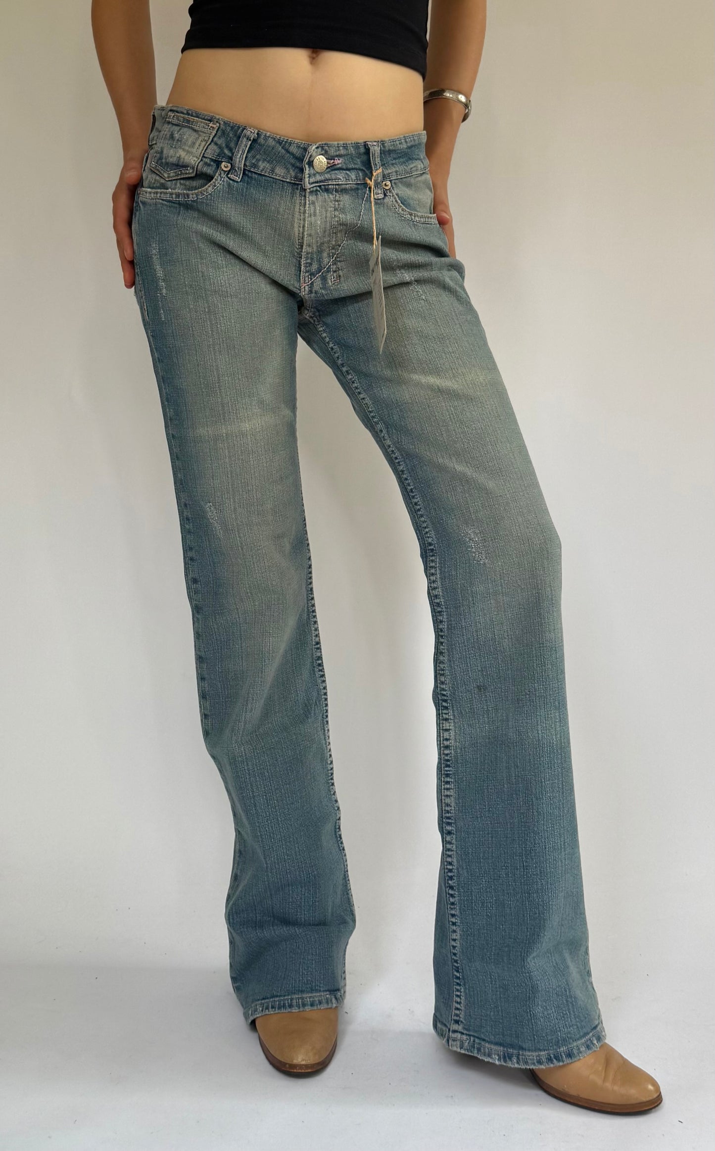 Y2K DEADSTOCK with tags low rise flared jeans