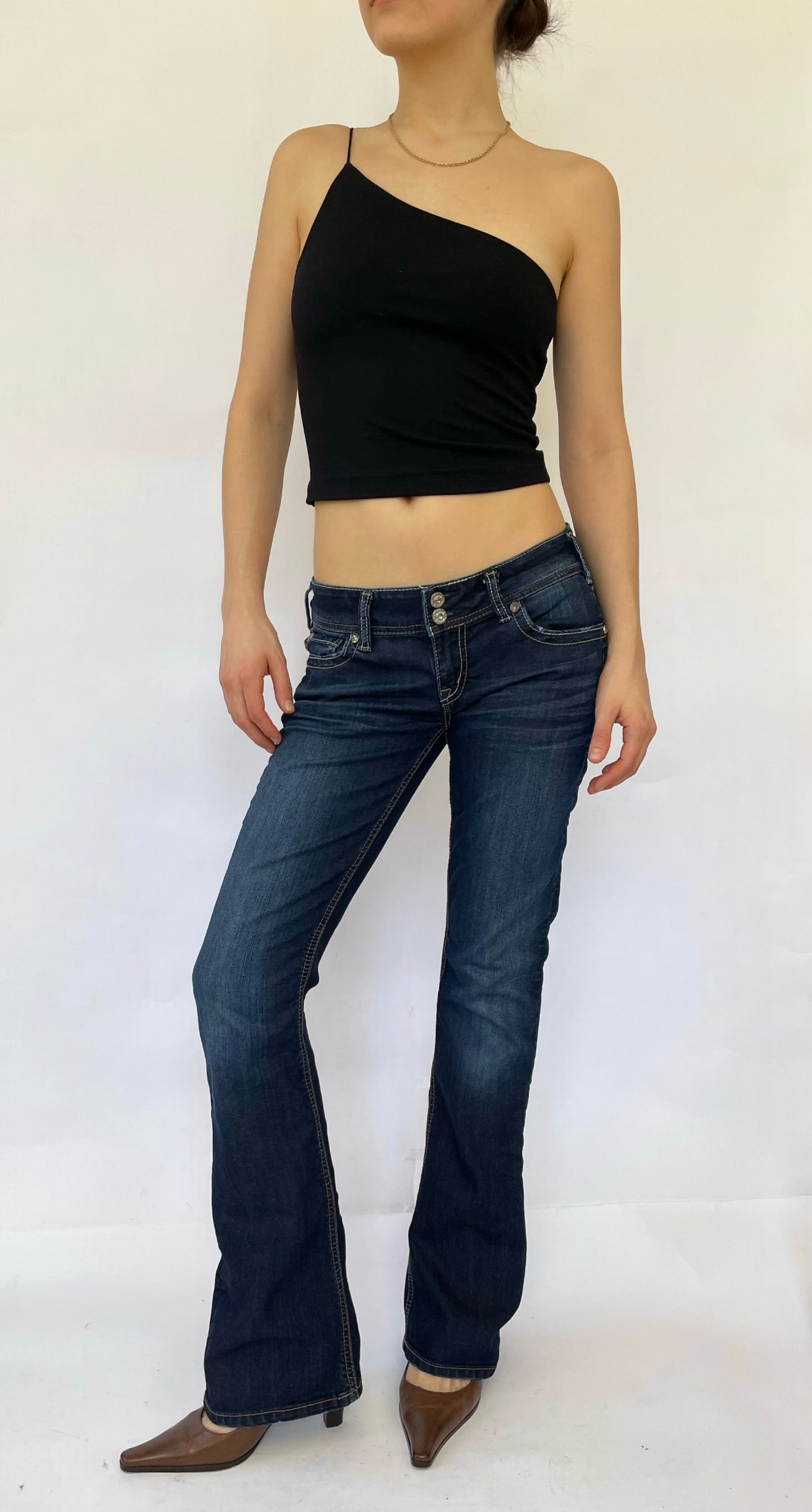 Y2K low rise stretchy flared pants by SILVER