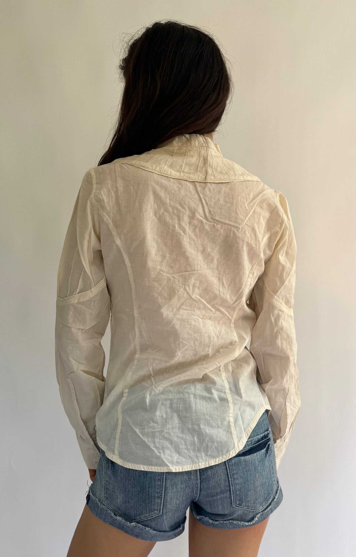 Y2K DEADSTOCK DIESEL cream button-up top