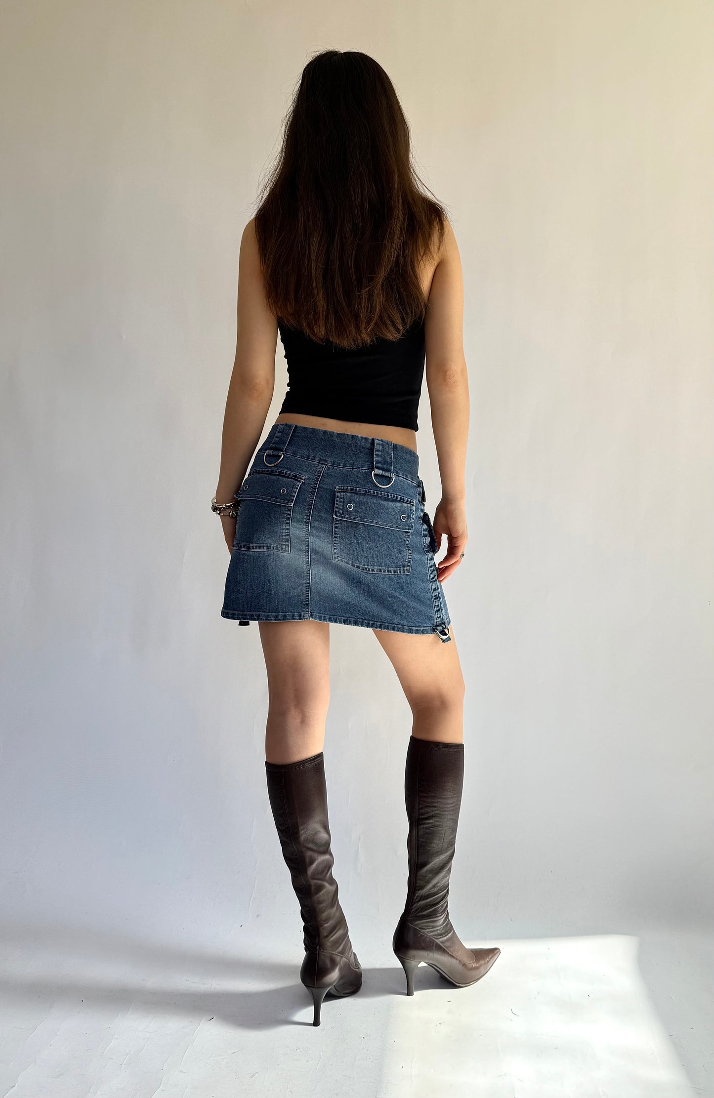 Y2K Mini denim skirt with pockets by 725 originals