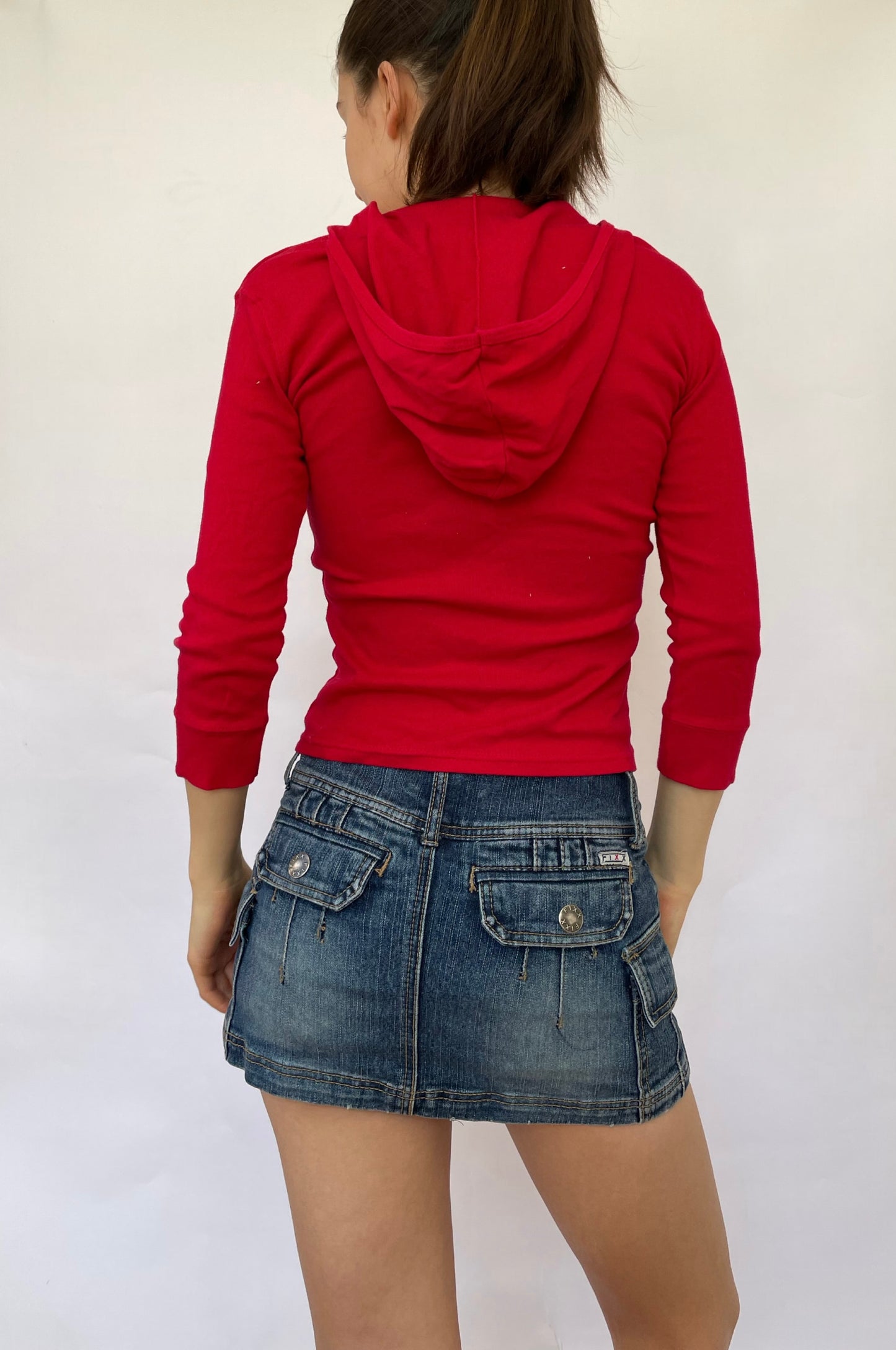 Early 2000s red hooded top by SILVER