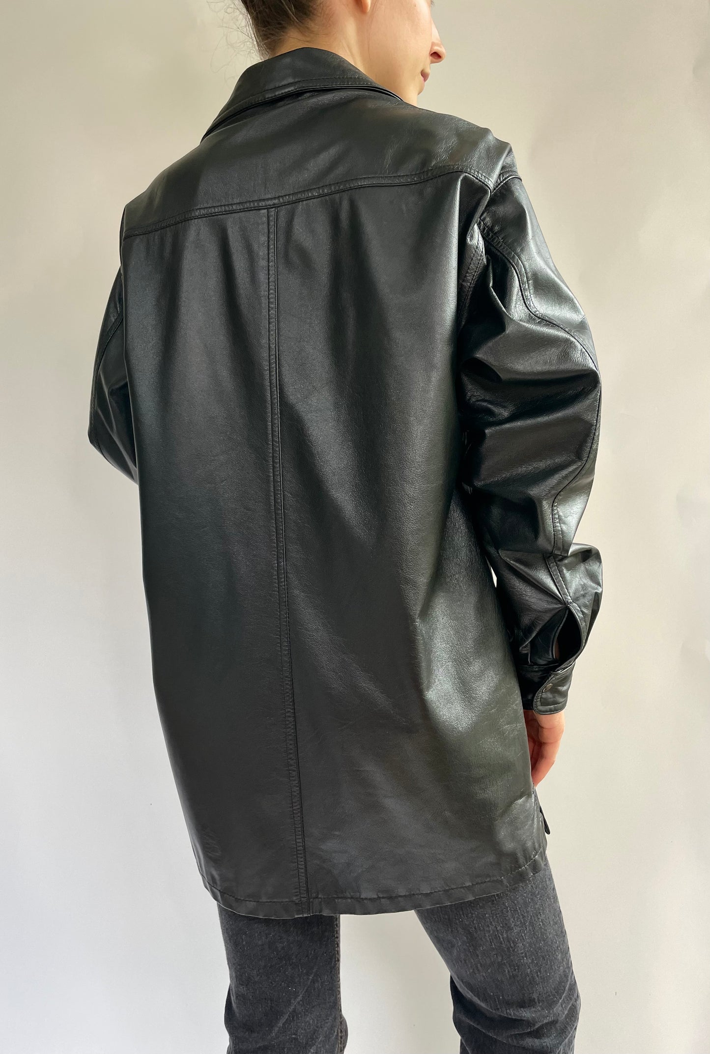 Vintage oversized leather jacket