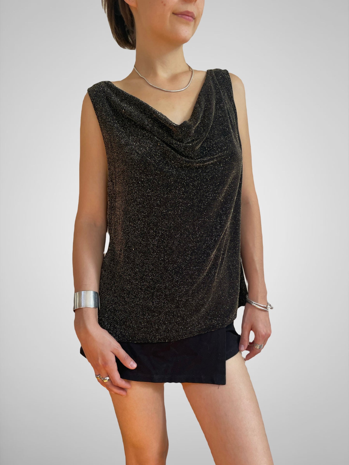 Vintage shimmery versatile night out top