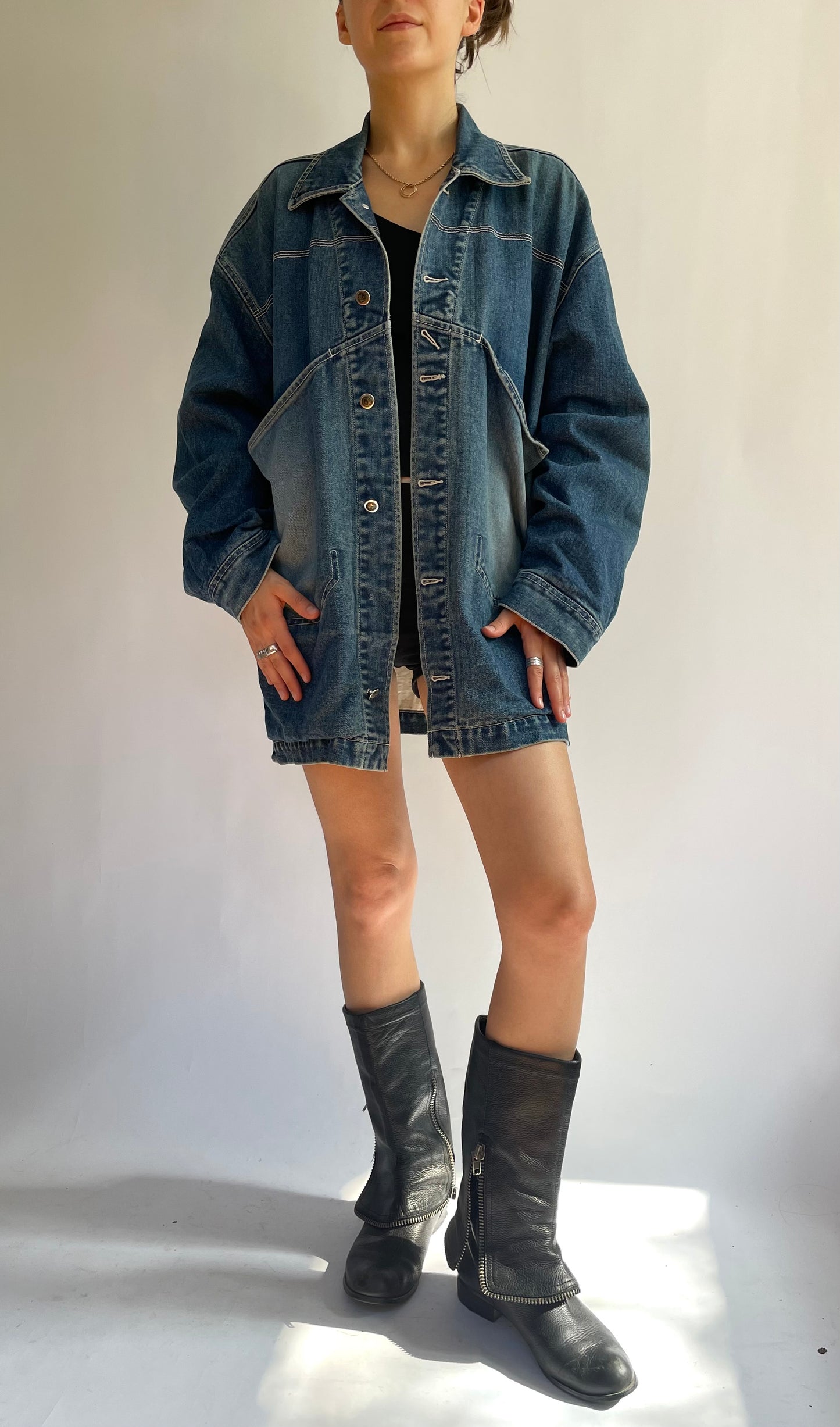 Vintage 90s oversized denim jacket by Parasuco - Size XL