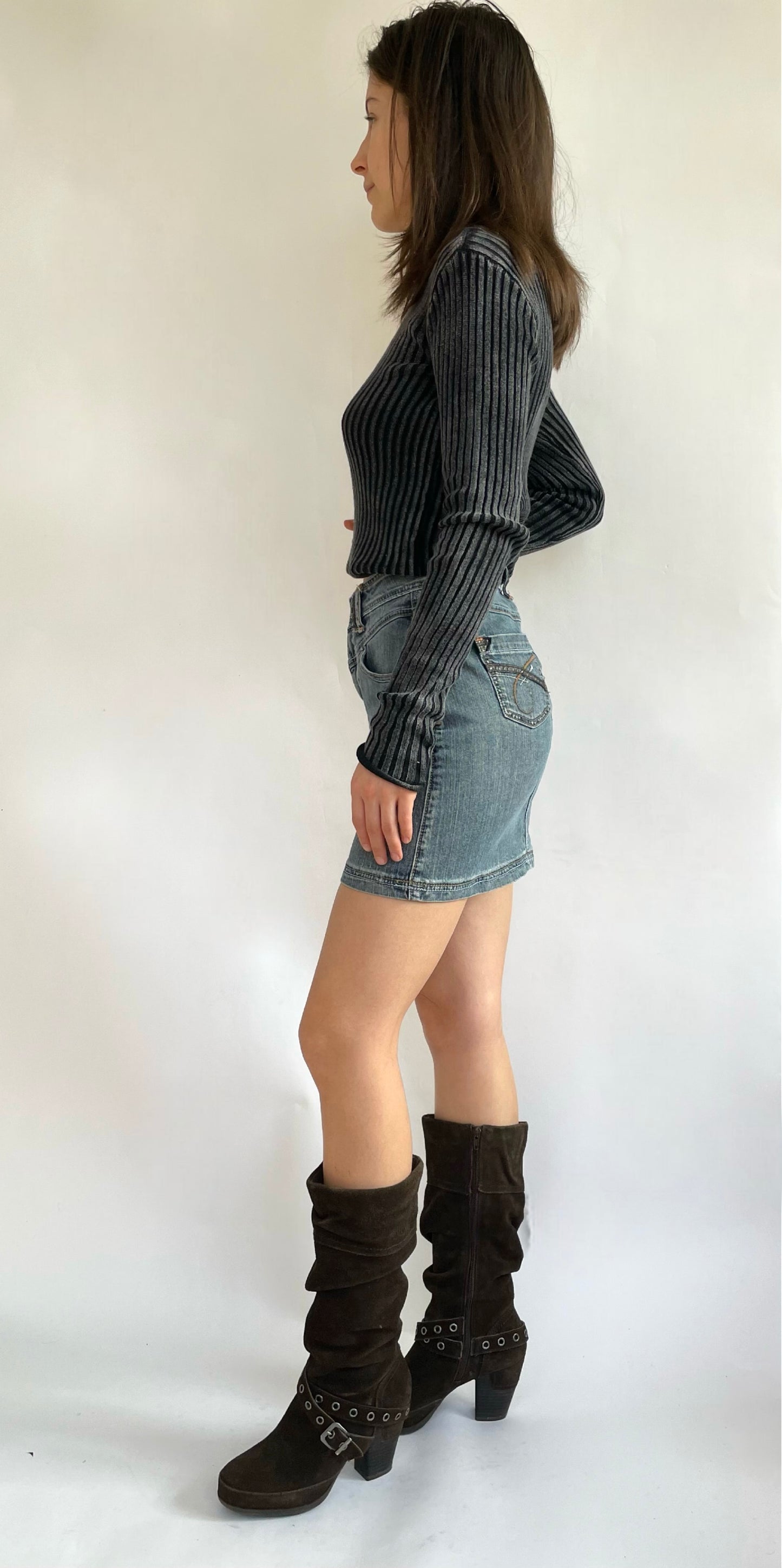 Early 2000s denim skirt by liquid X