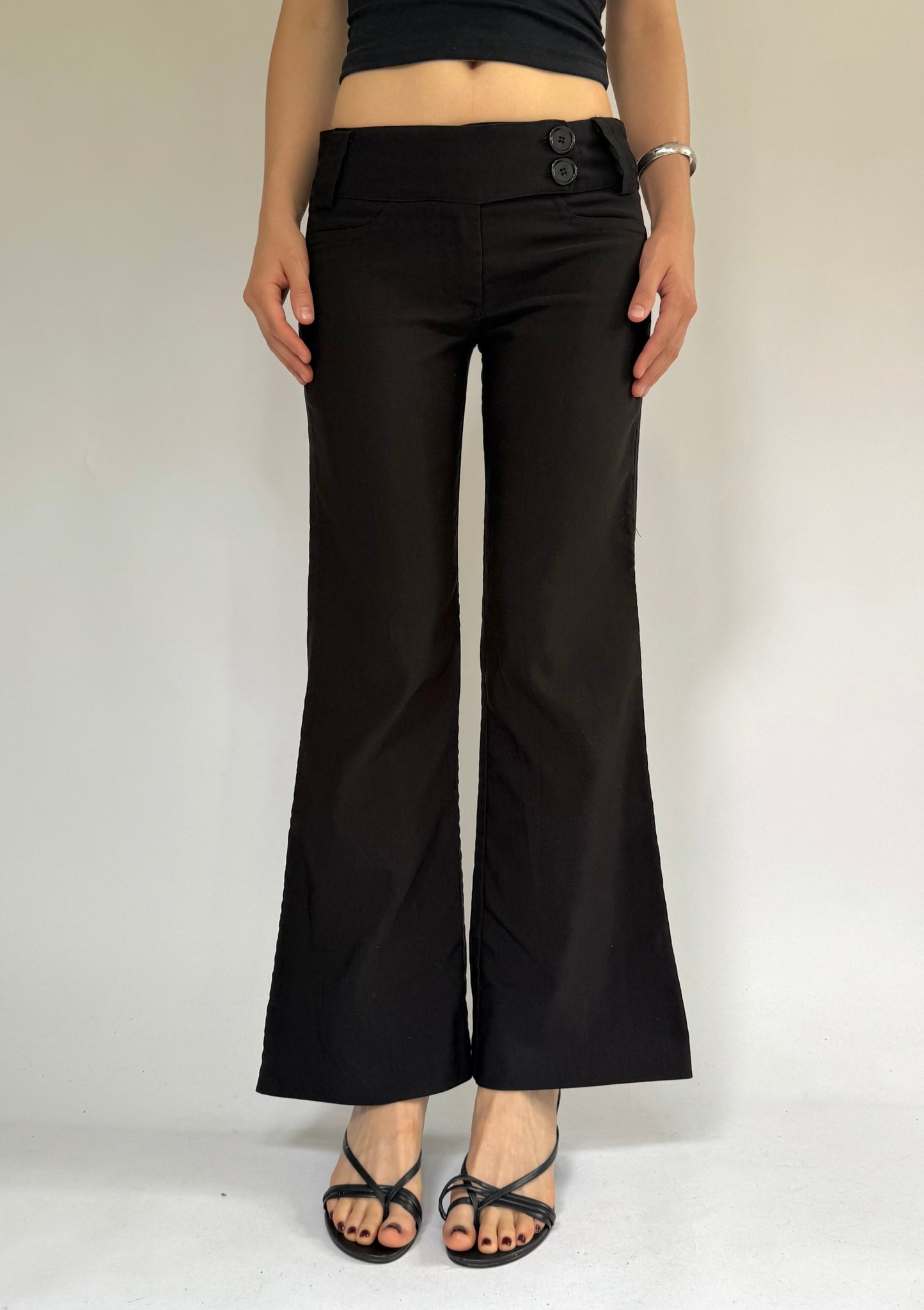 Y2k Black low rise flared office siren core pants