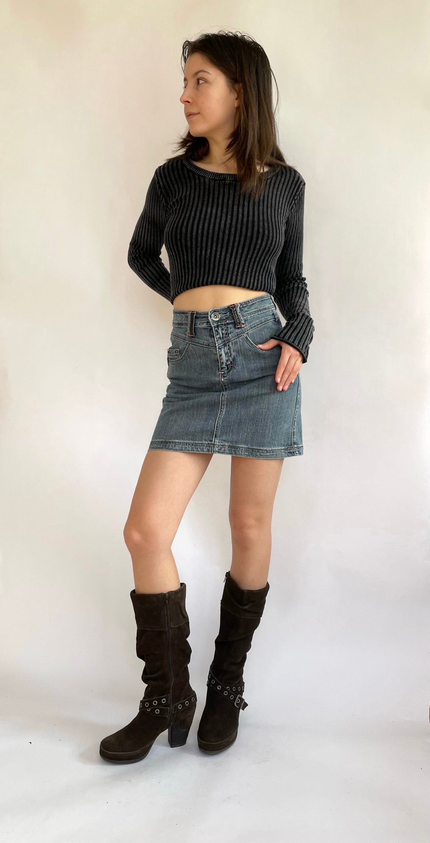Early 2000s denim skirt by liquid X