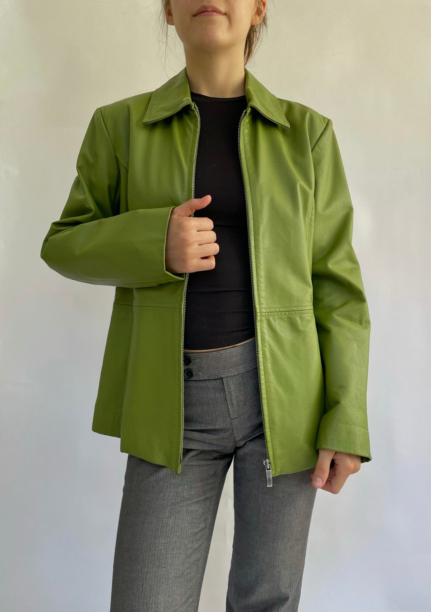 Vintage green leather jacket